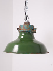 Small Green Industrial Pendant