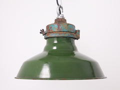 Small Green Industrial Pendant
