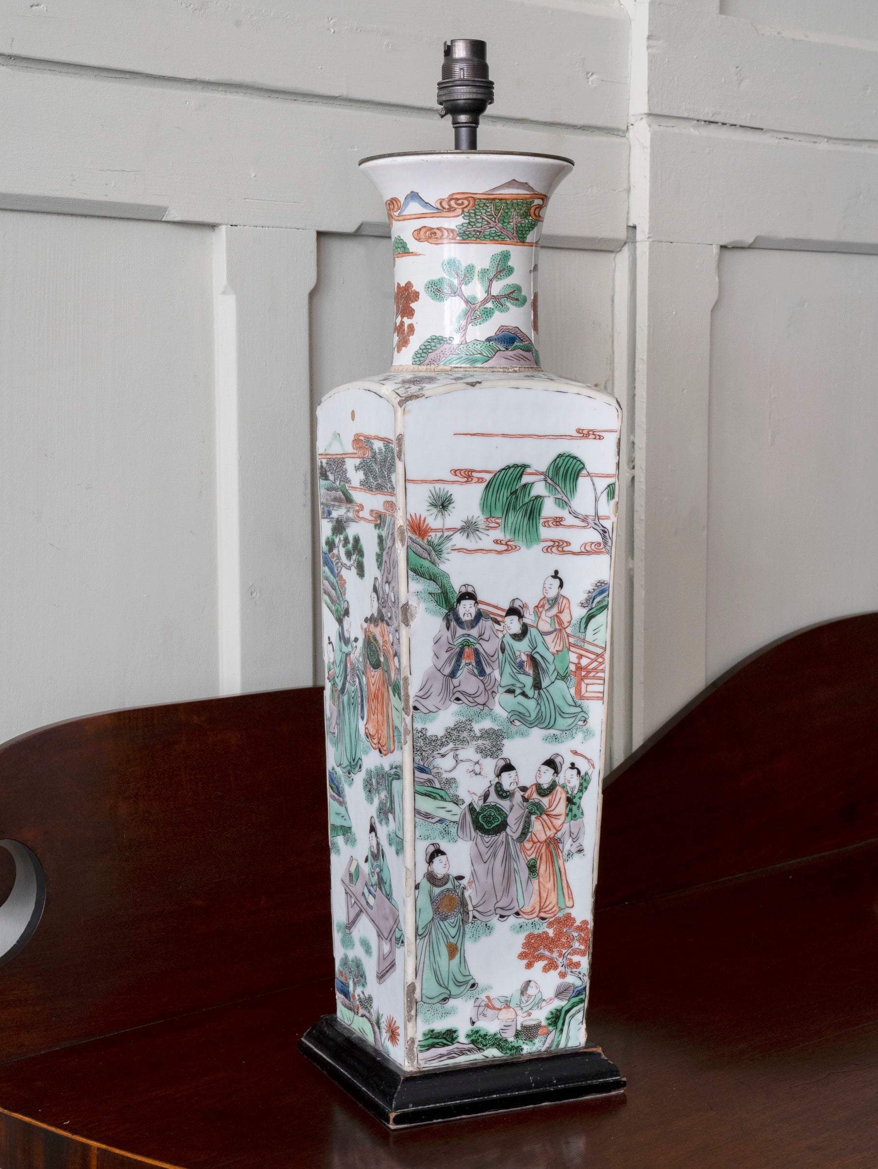 A Chinese Famille Verte Vase Table light