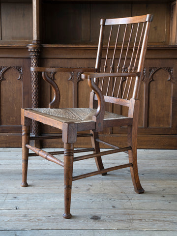 A Rush Seated Arts & Crafts Windsor Chair