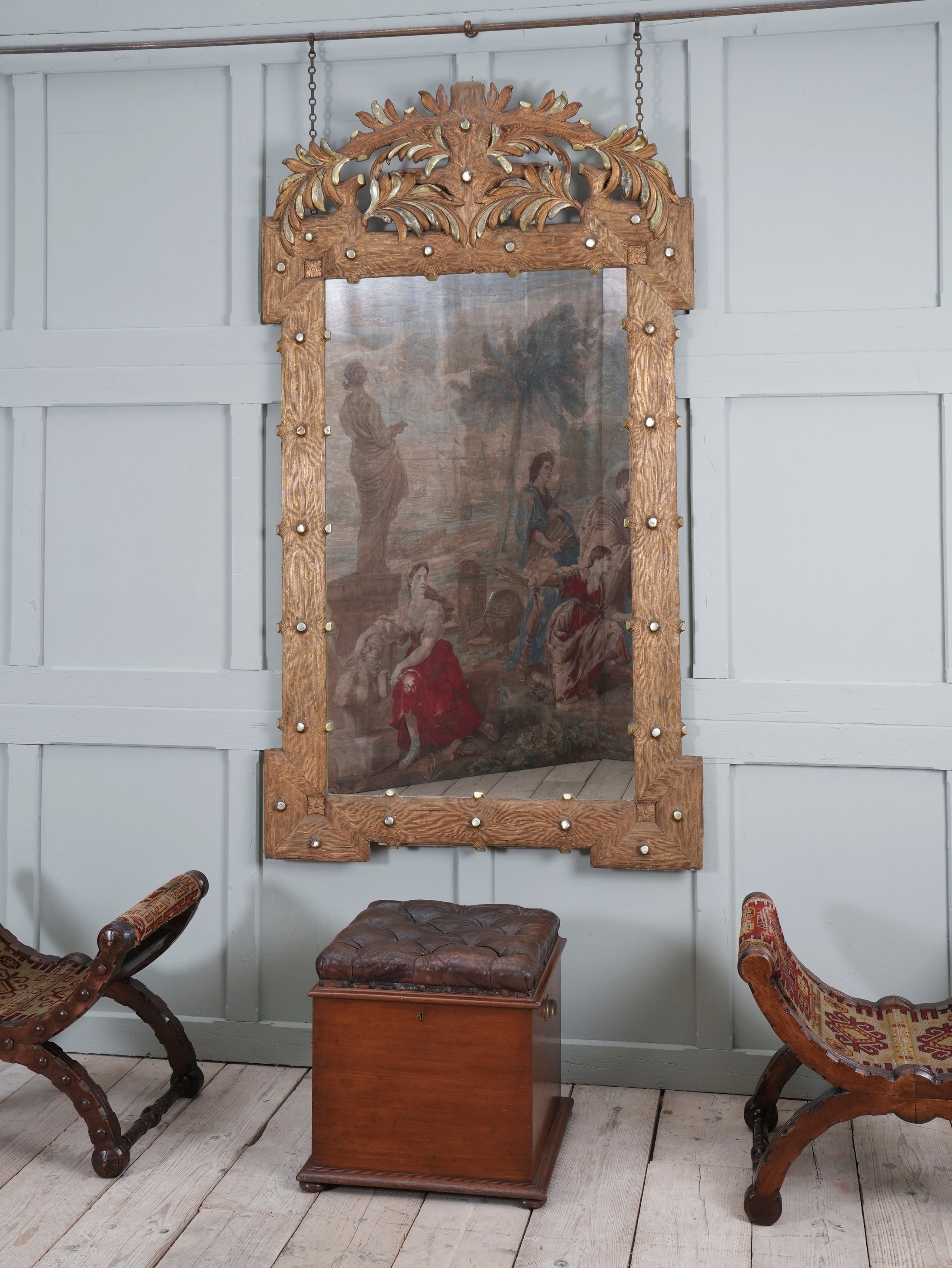 A 19th Century Baltic Faux Timber Gilt Mirror