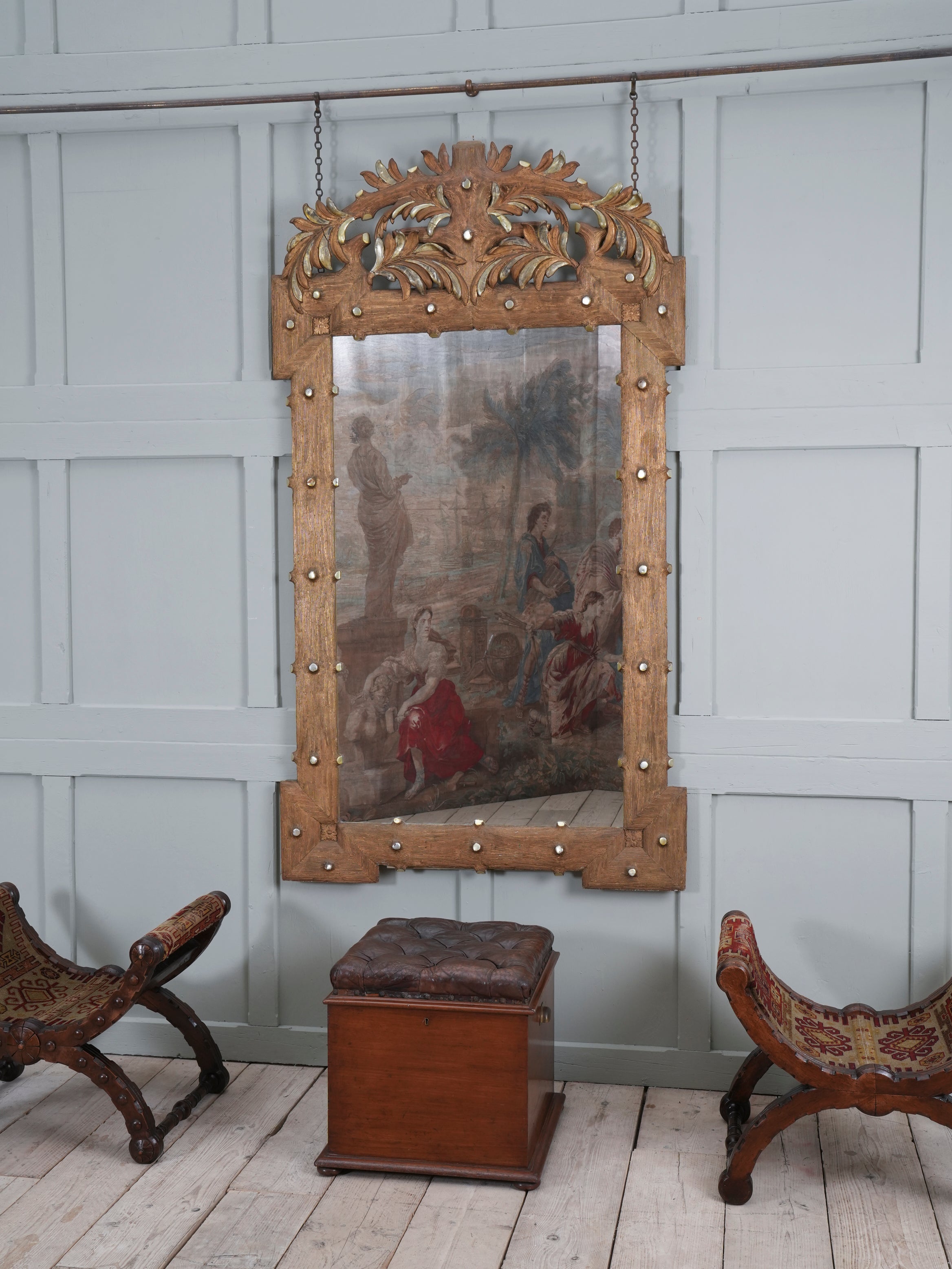 A 19th Century Baltic Faux Timber Gilt Mirror