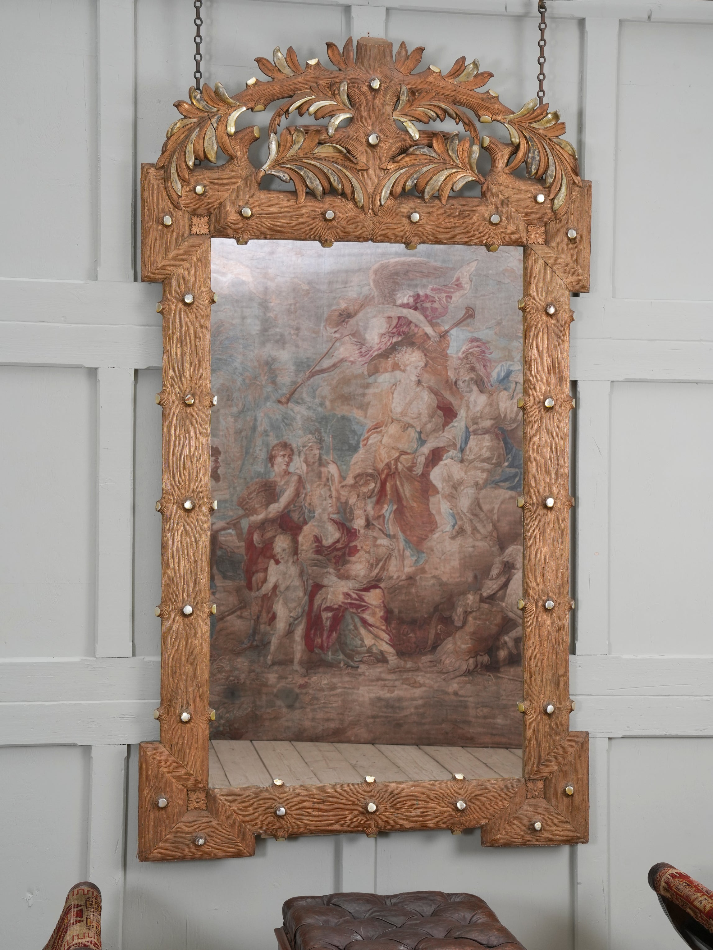 A 19th Century Baltic Faux Timber Gilt Mirror
