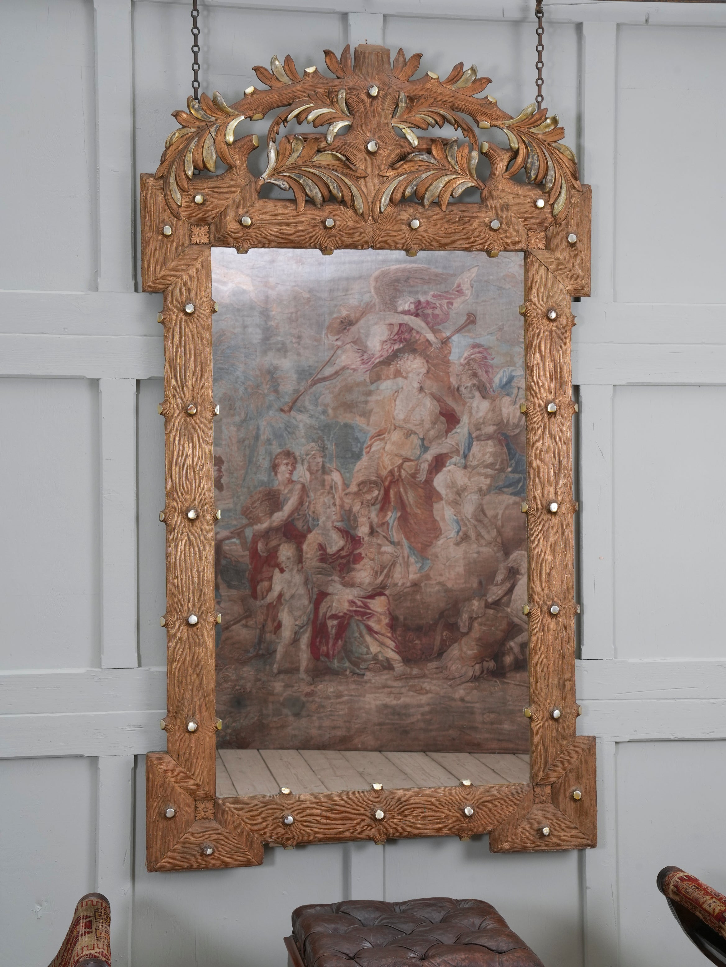 A 19th Century Baltic Faux Timber Gilt Mirror