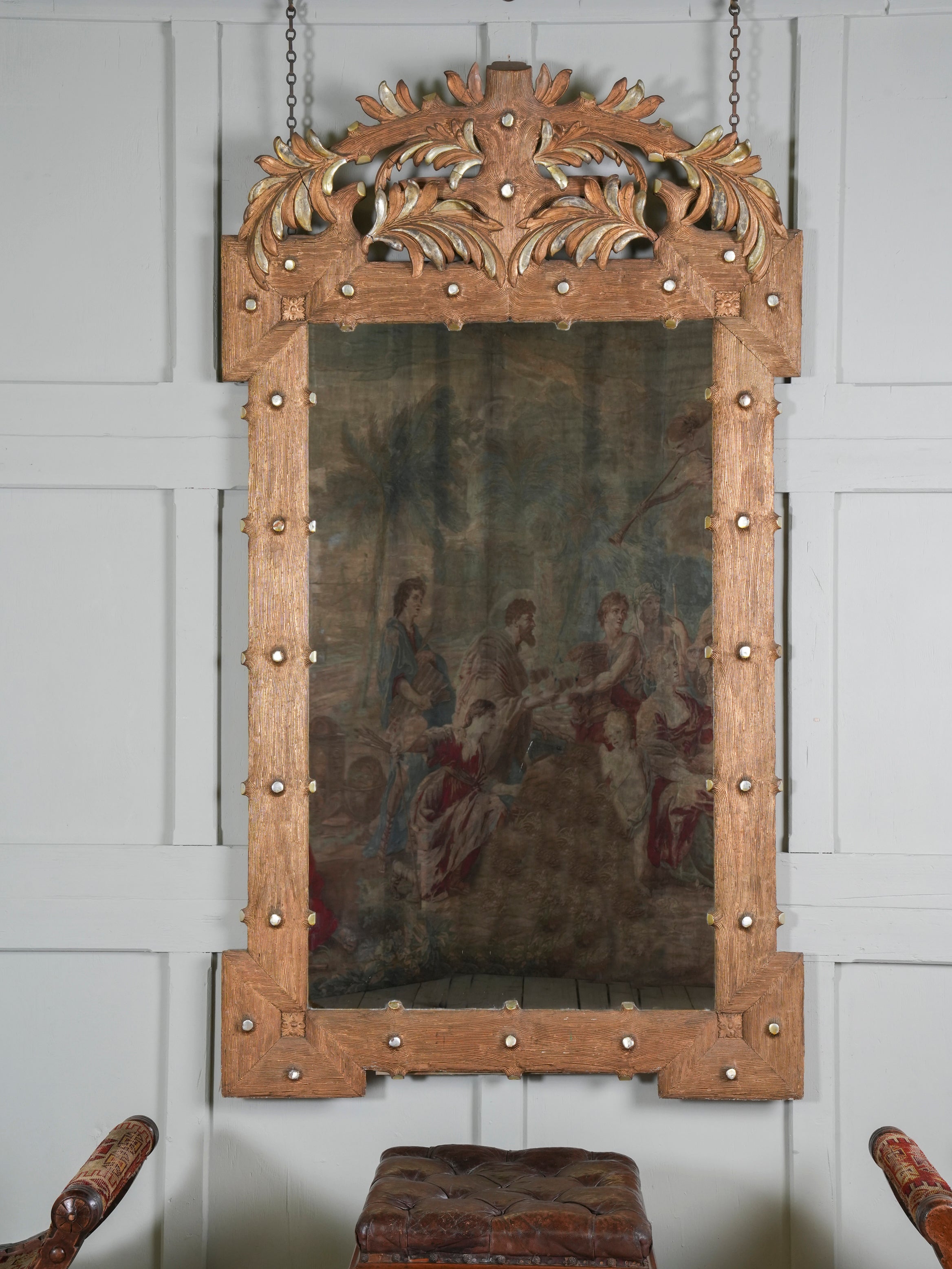 A 19th Century Baltic Faux Timber Gilt Mirror