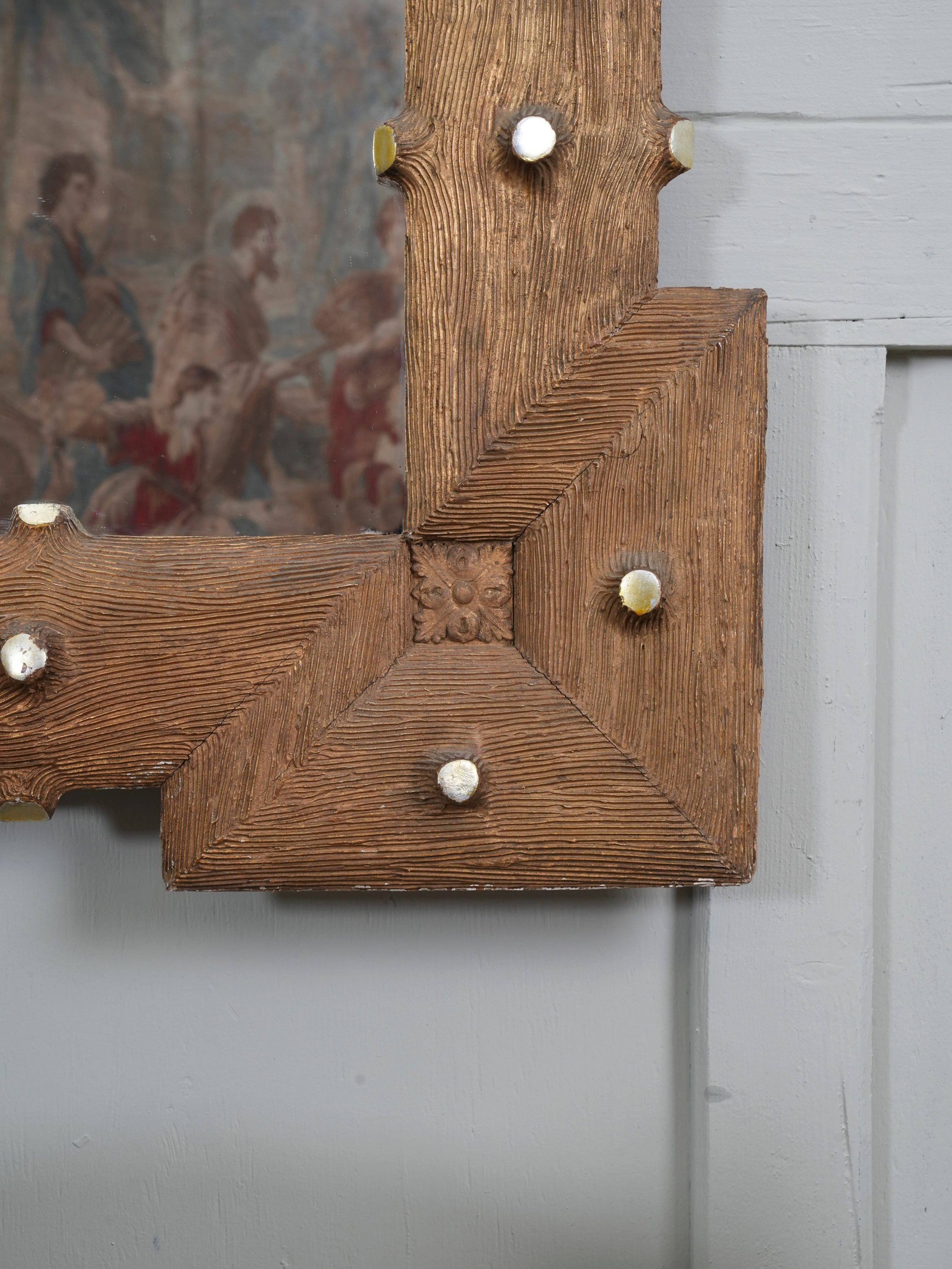 A 19th Century Baltic Faux Timber Gilt Mirror