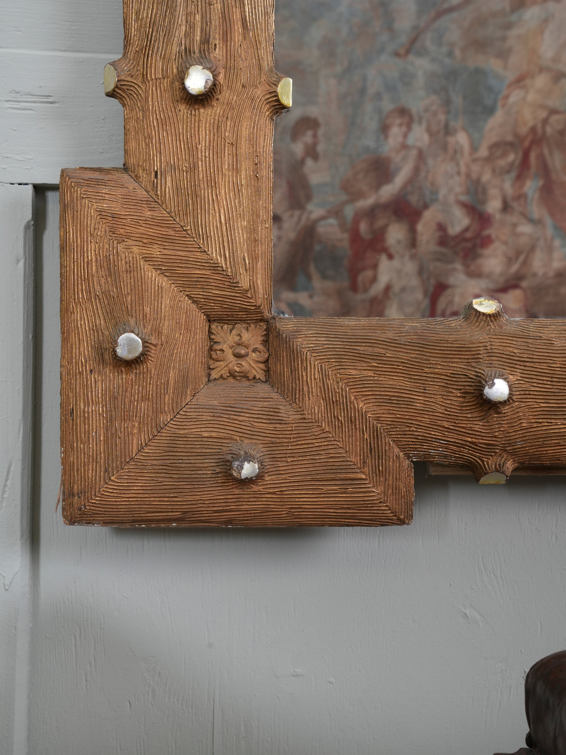 A 19th Century Baltic Faux Timber Gilt Mirror