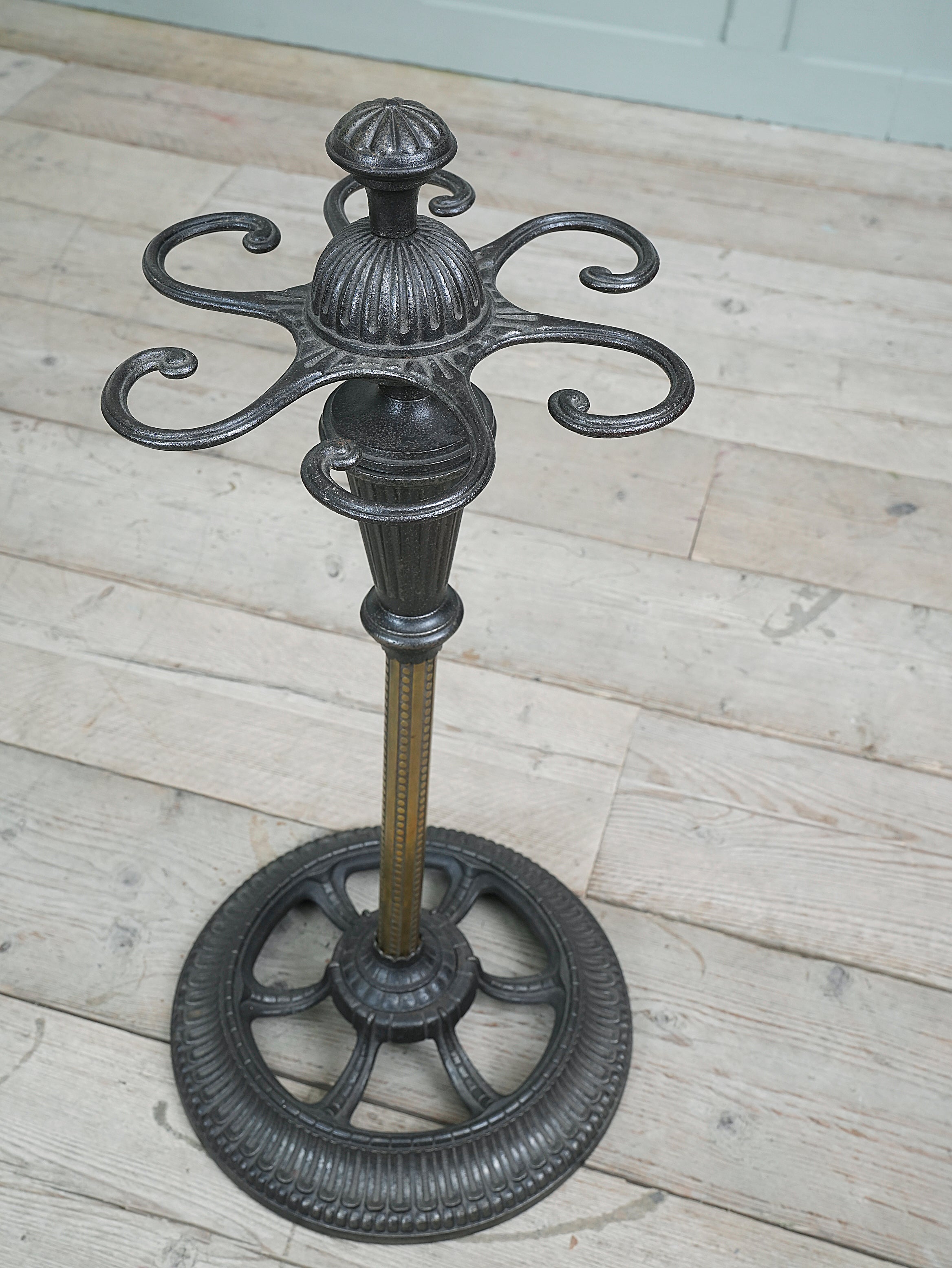A Cast Iron & Brass Stick Stand