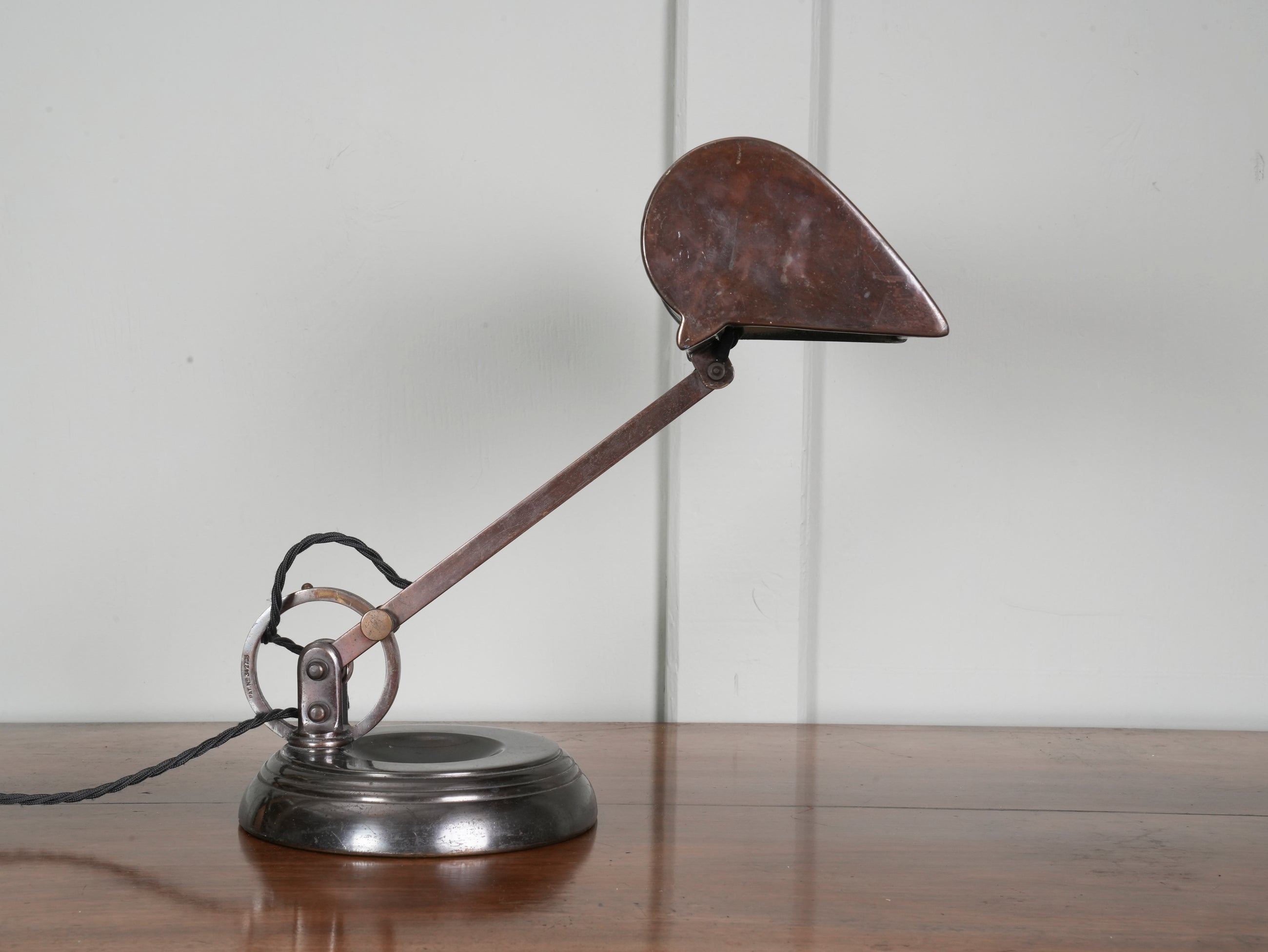 A 1930s Brass Bankers Desk Lamp