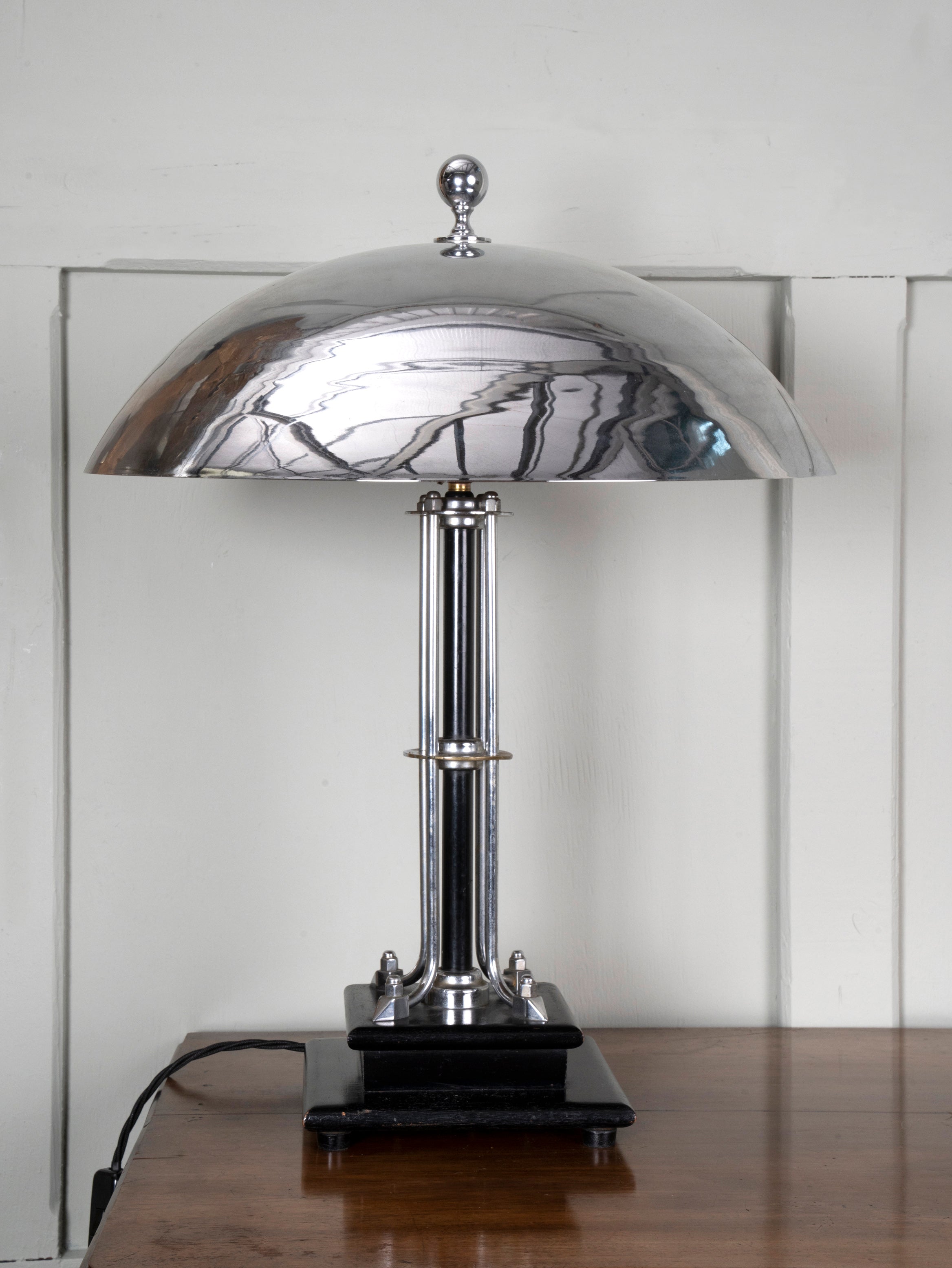 An Ebonised Beech & Nickel Plated Table Lamp