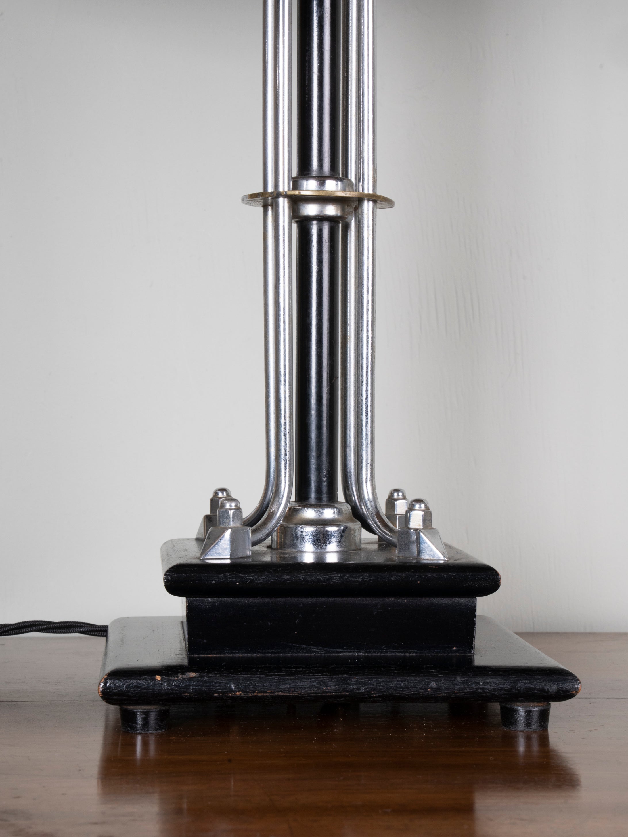 An Ebonised Beech & Nickel Plated Table Lamp