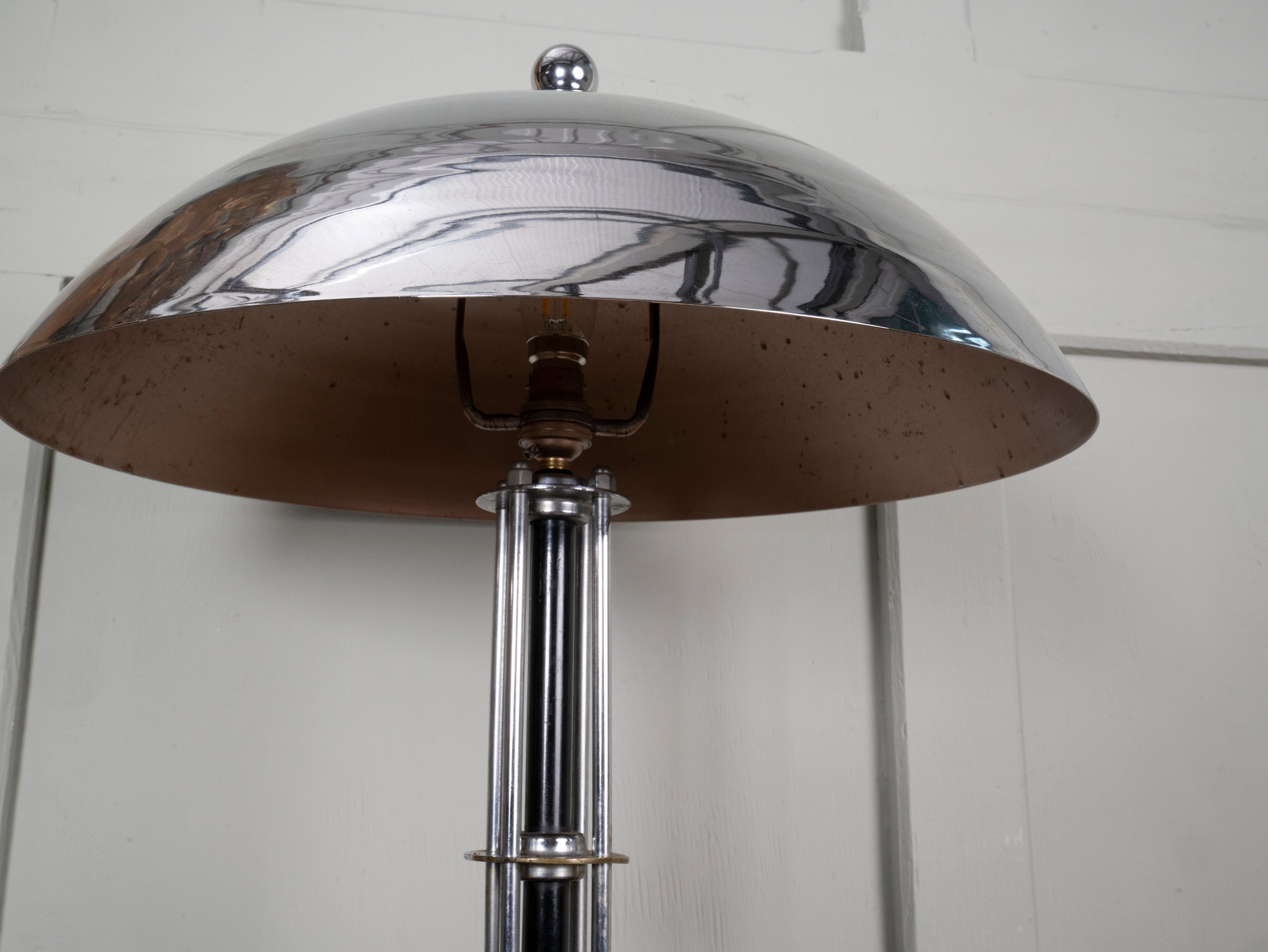 An Ebonised Beech & Nickel Plated Table Lamp