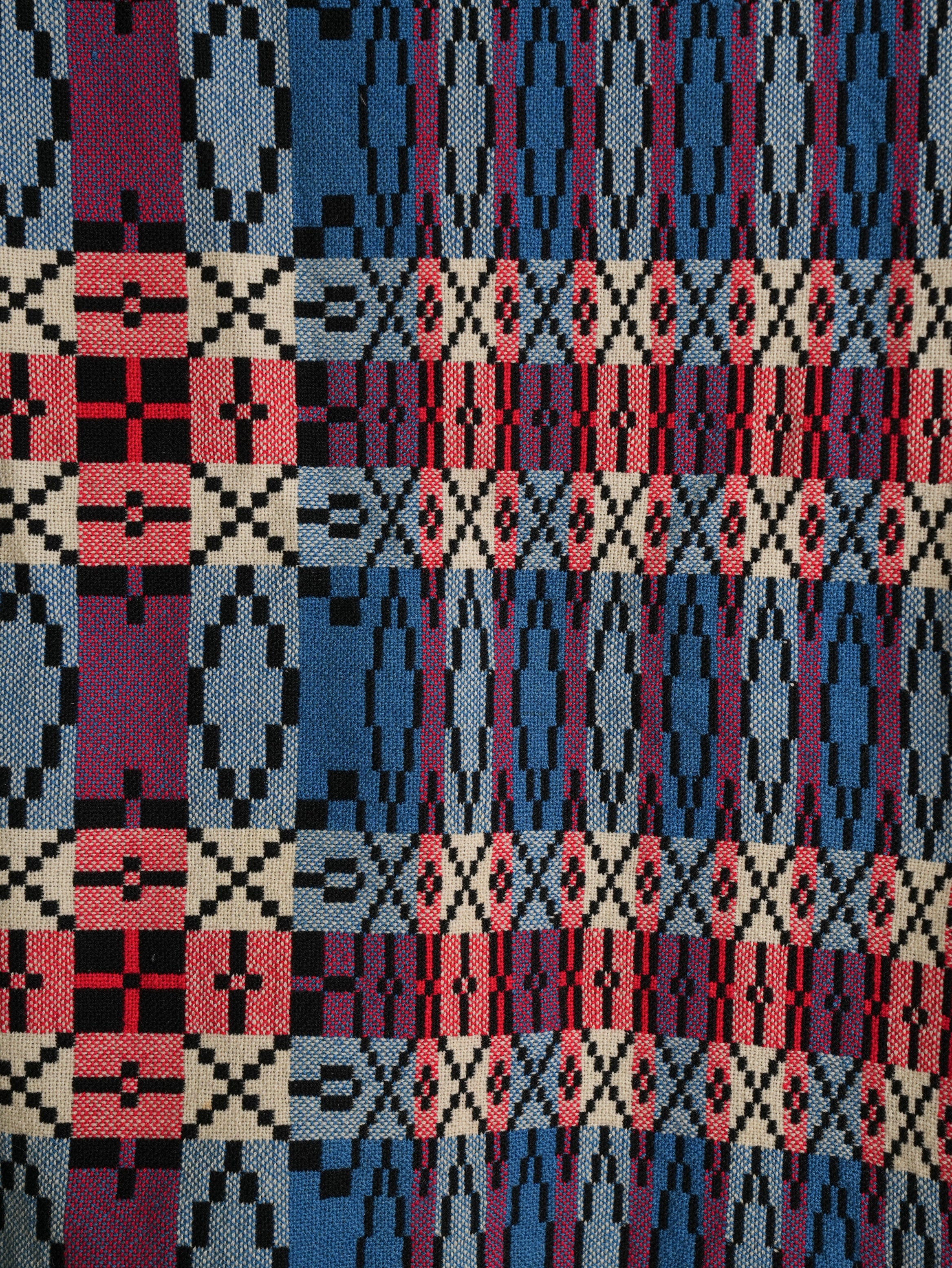 A Welsh “Liquorice Allsort” Tapestry Blanket