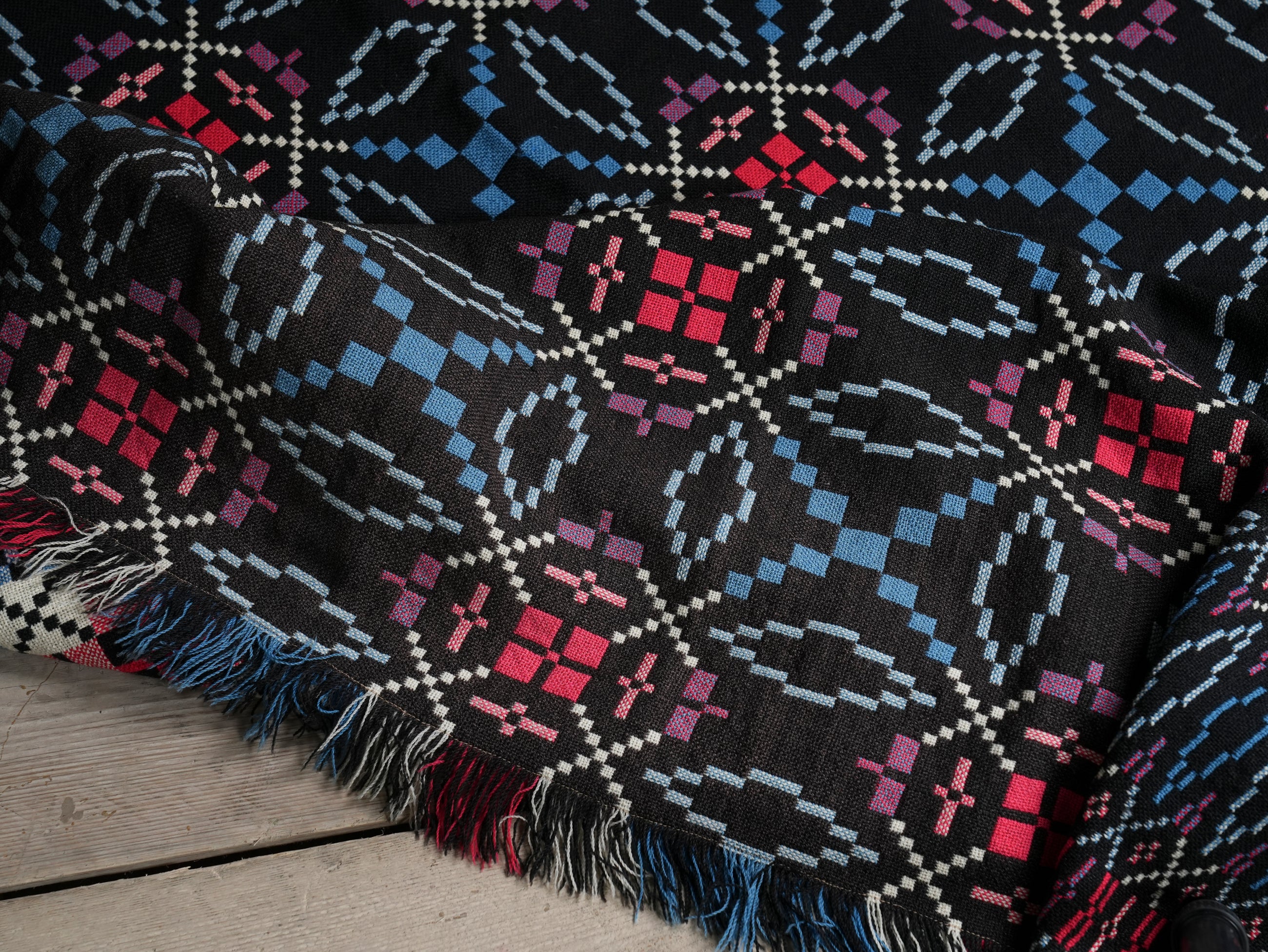 A Welsh “Liquorice Allsort” Tapestry Blanket