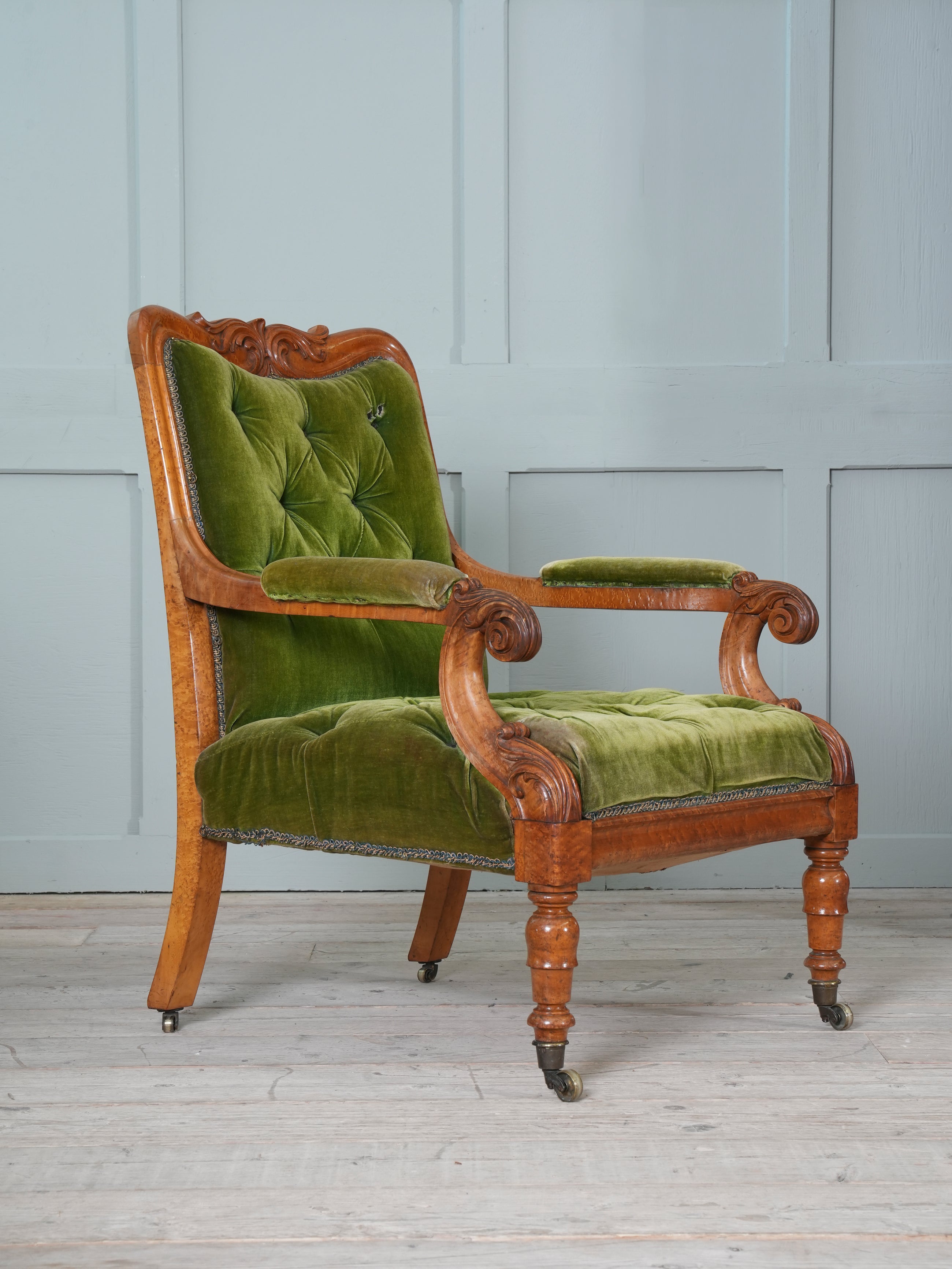 A William IV Birds Eye Maple Armchair