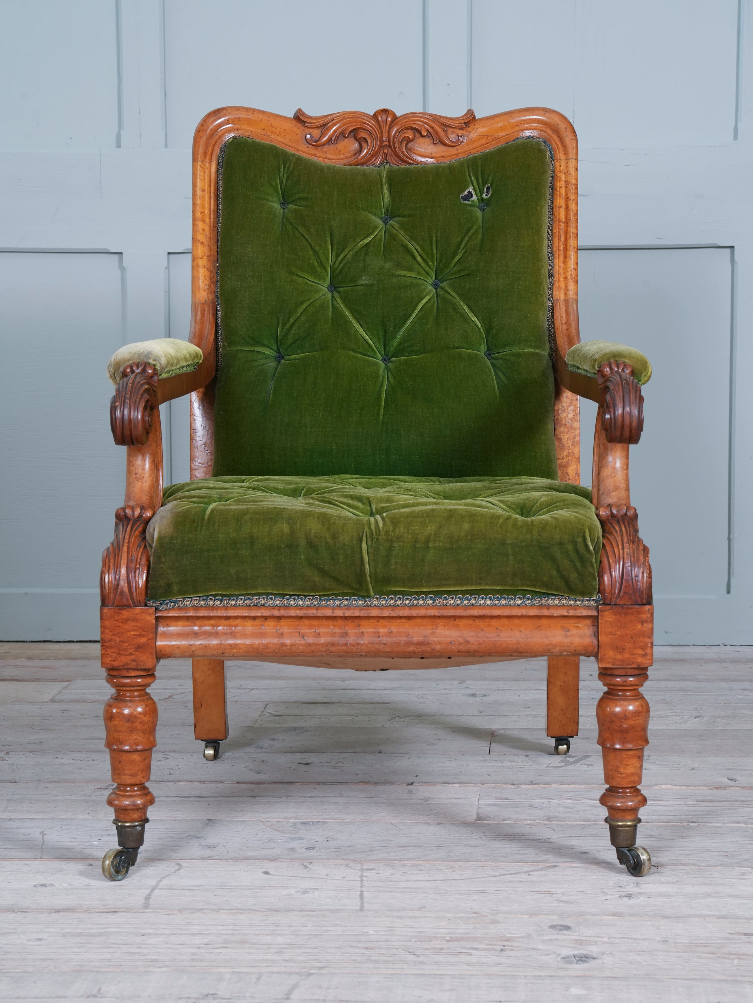 A William IV Birds Eye Maple Armchair