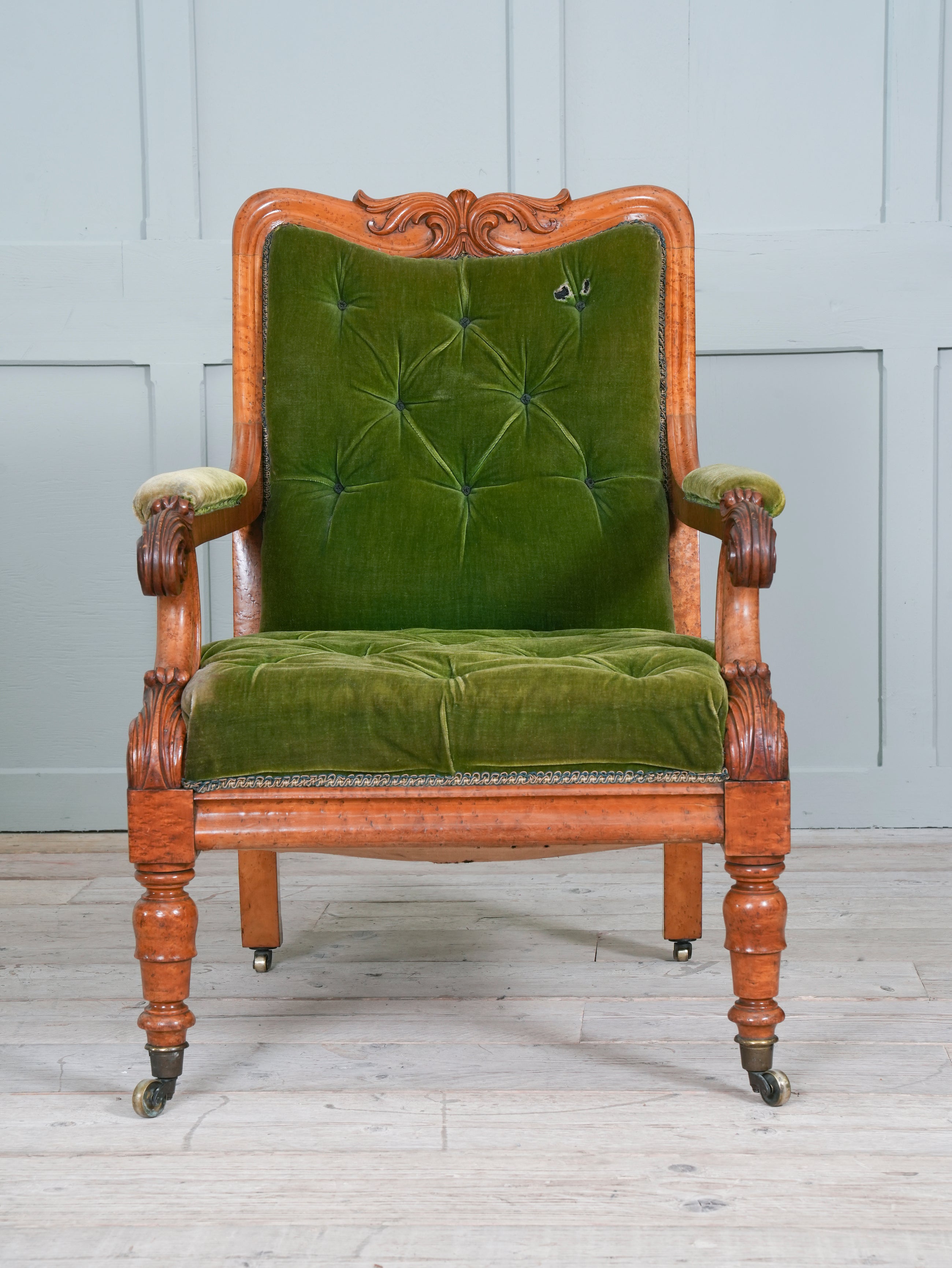 A William IV Birds Eye Maple Armchair