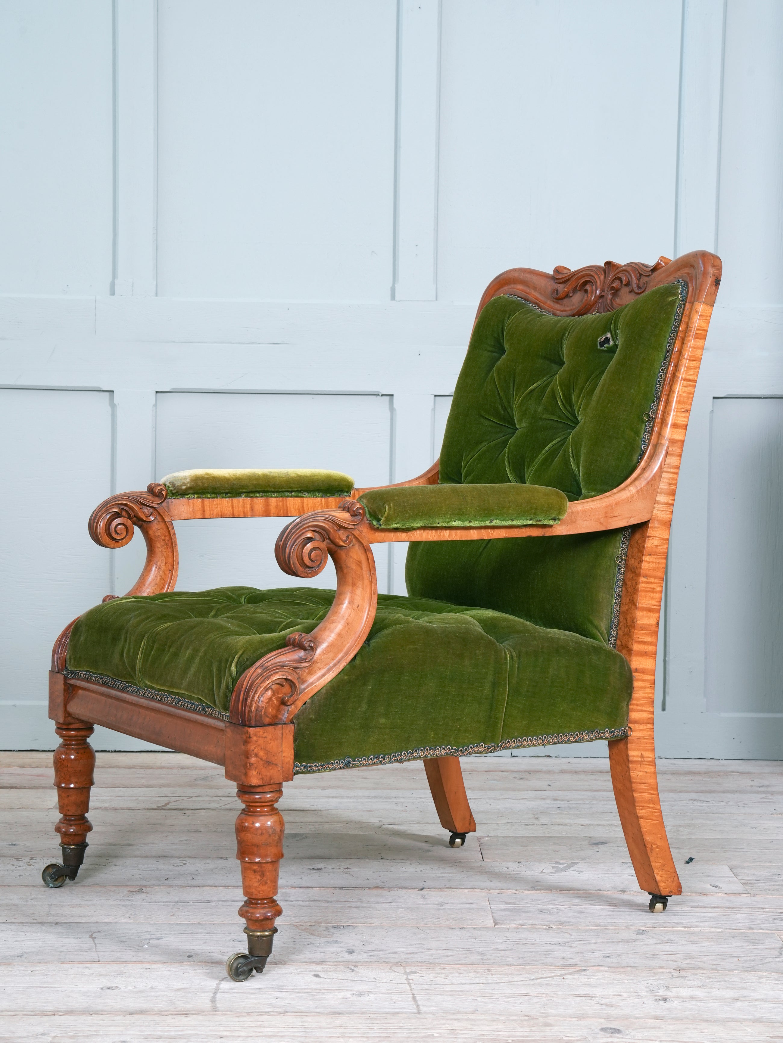 A William IV Birds Eye Maple Armchair