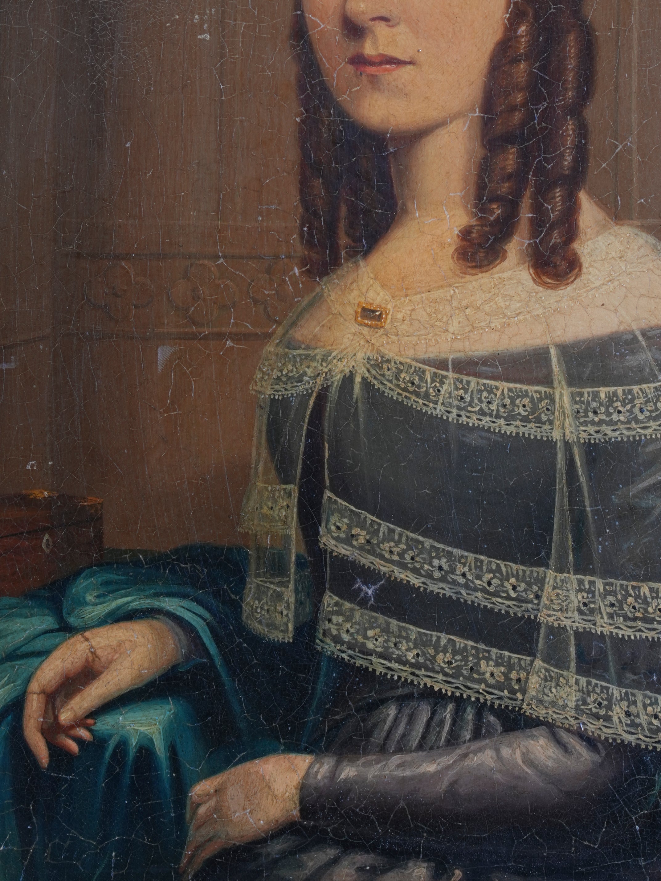 18th Century Oil on Tin of Martha Barker