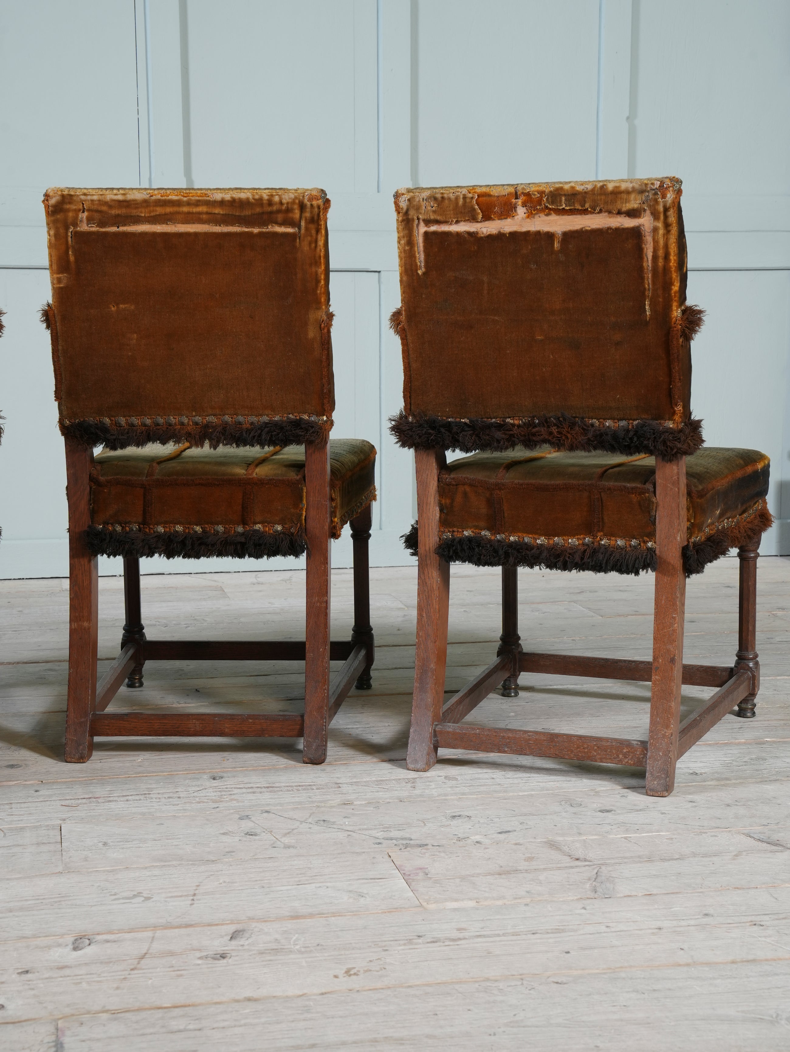 A Set of Four Oak Renaissance Revival Side Chairs