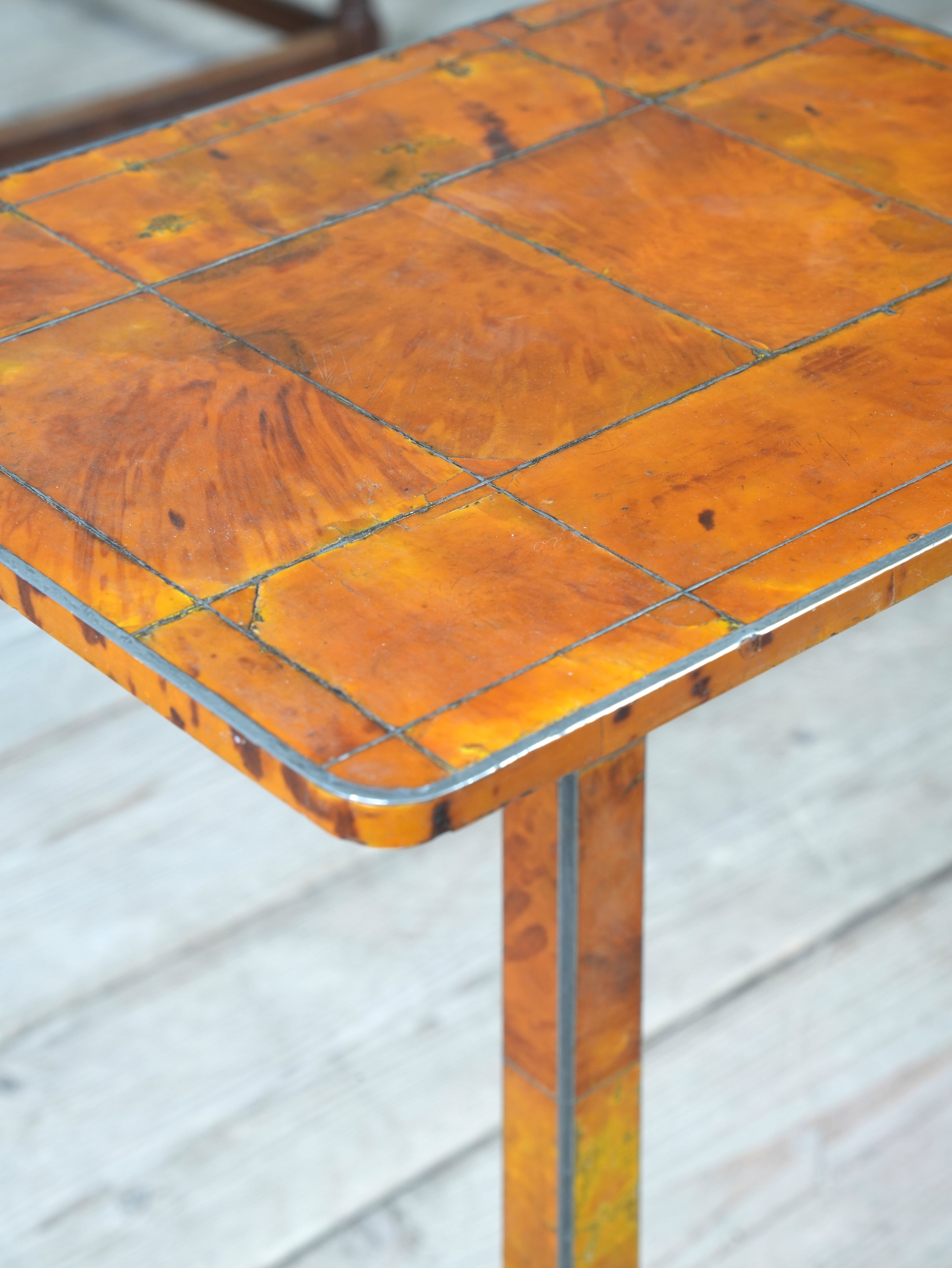 A Regency Tortoiseshell & Pewter Occasional Table