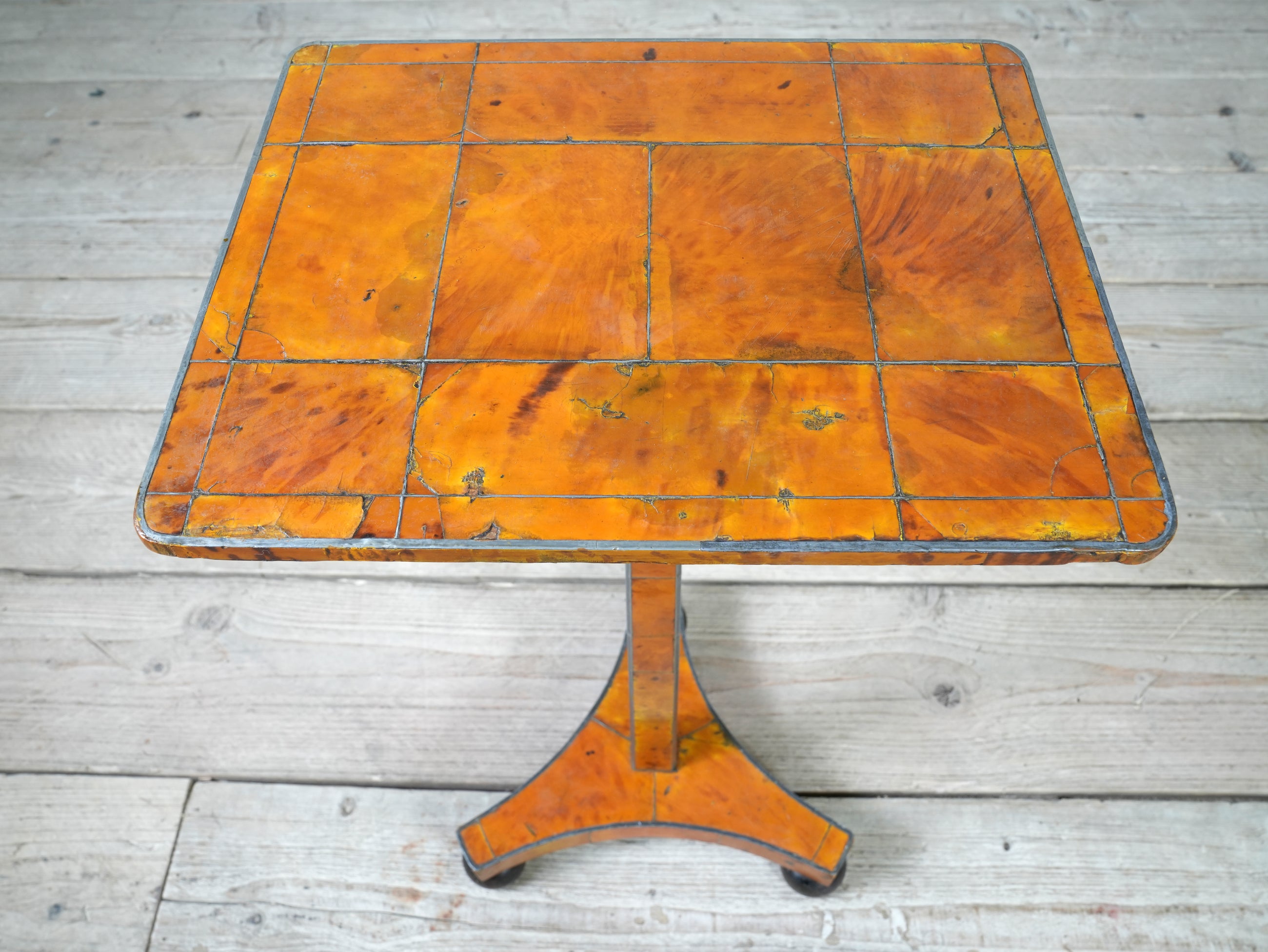 A Regency Tortoiseshell & Pewter Occasional Table