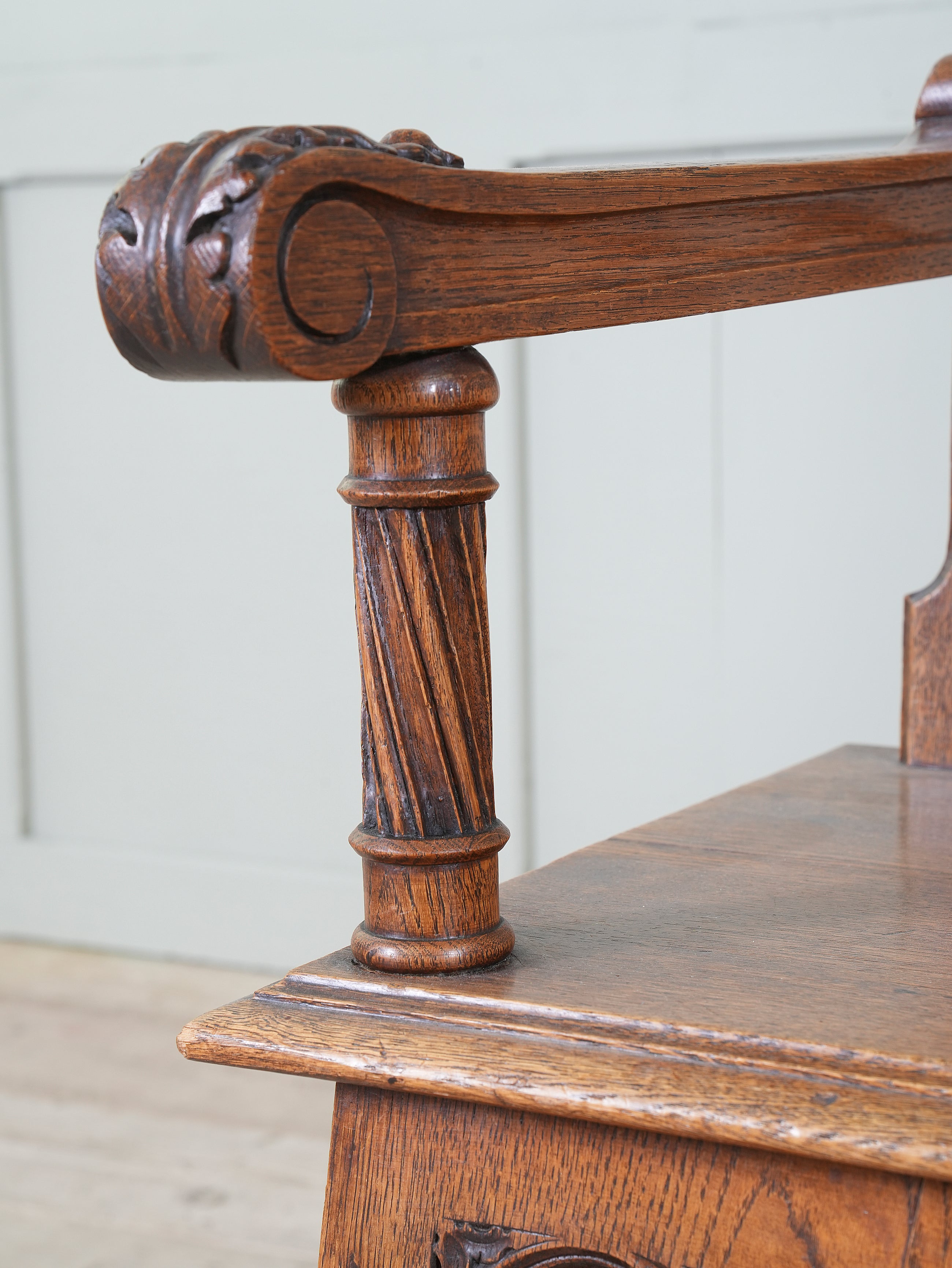 A Pair of 19th Century Oak Gothic Revival Armchairs