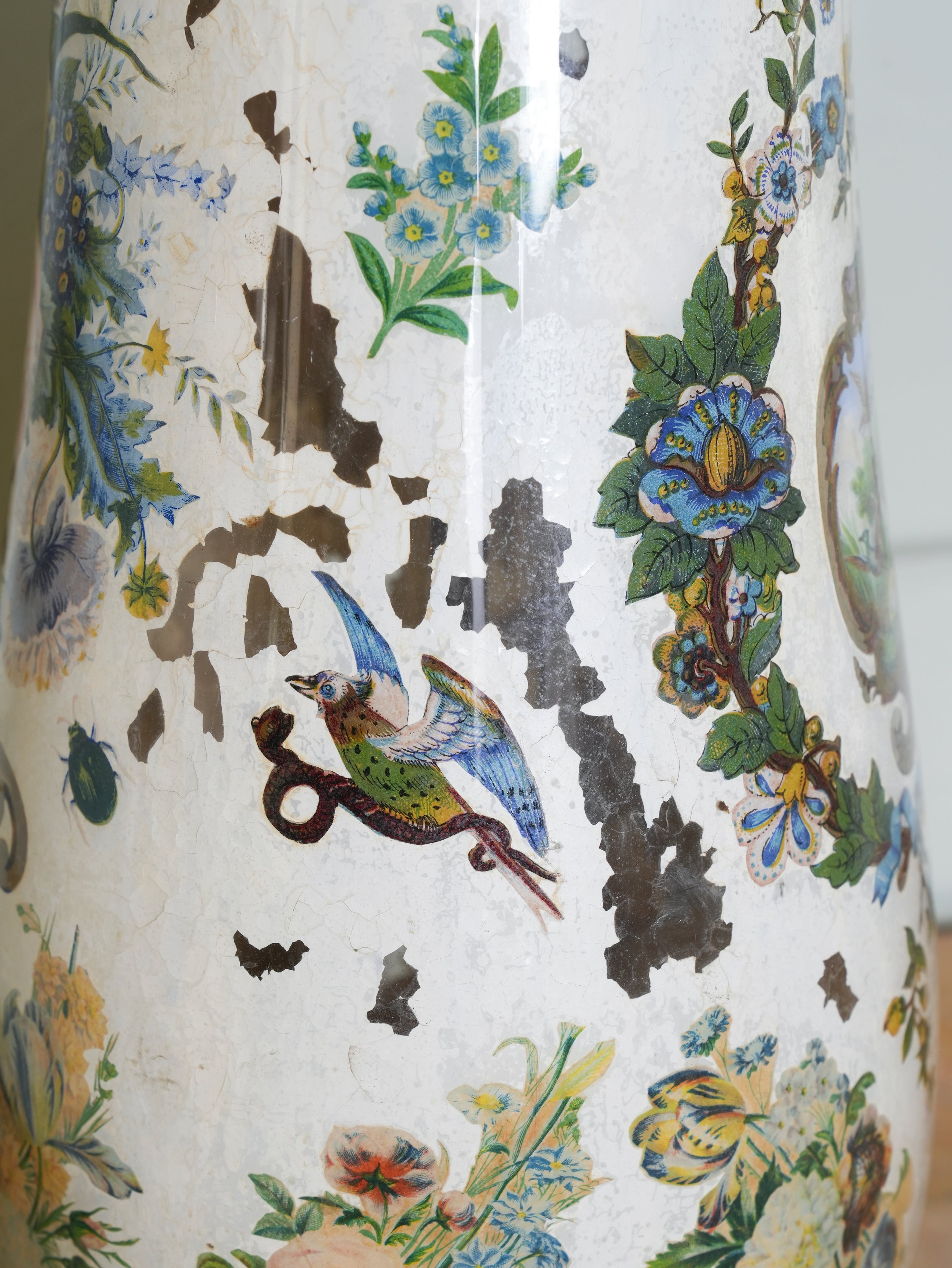 A 19th Century Decalcomania Vase Table Lamp