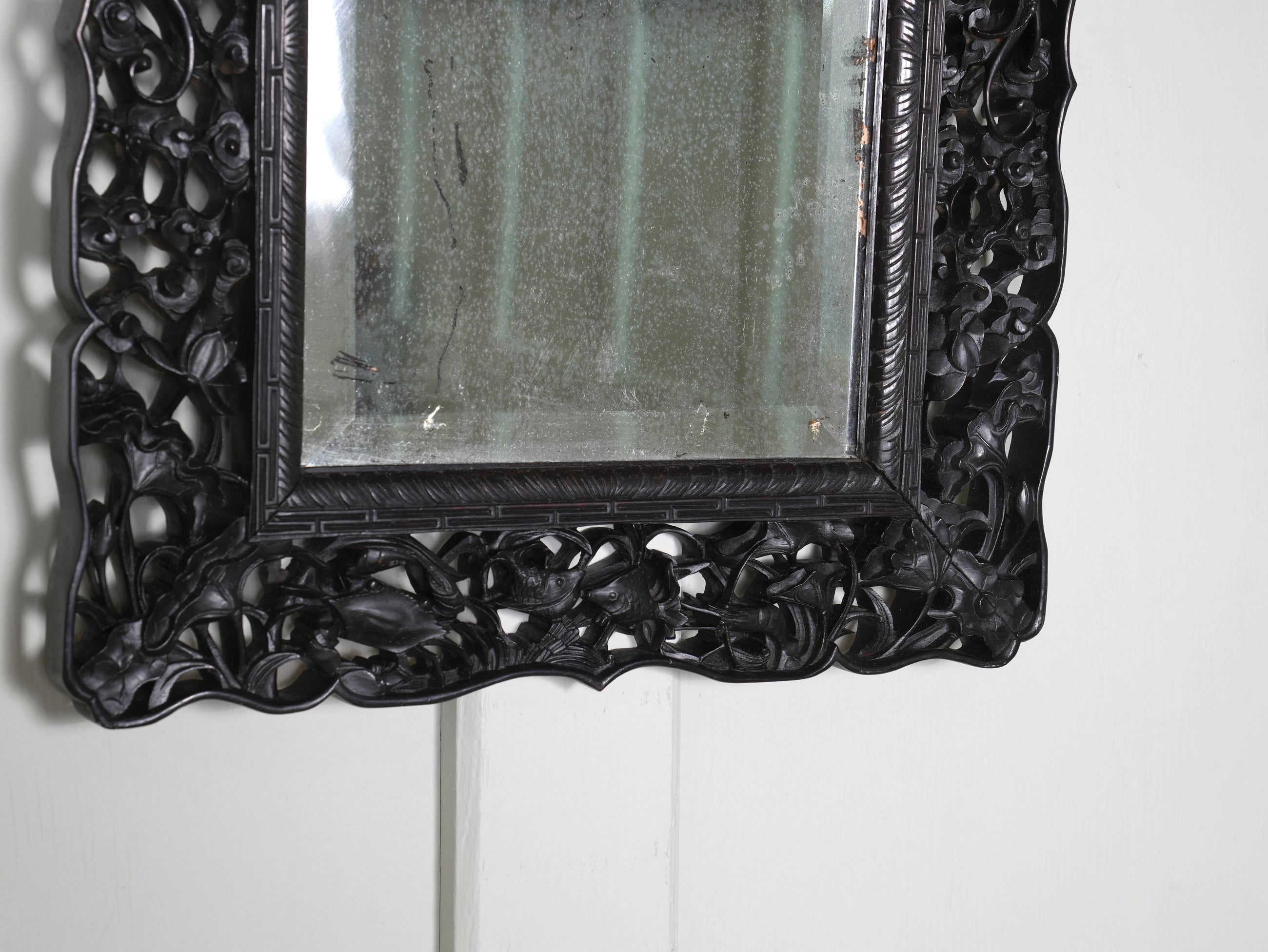 A Chinese Hongmu Wood Wall Mirror