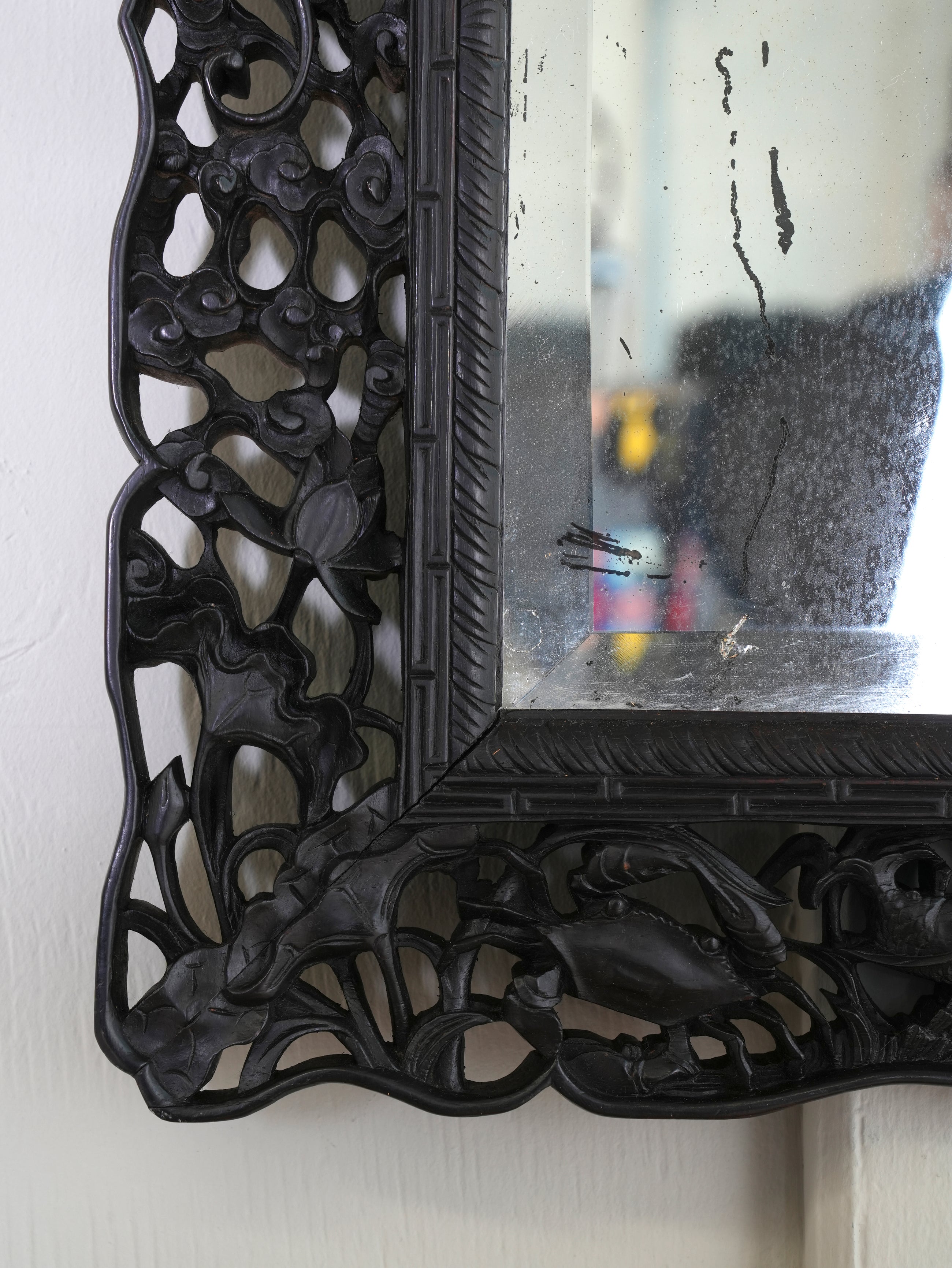A Chinese Hongmu Wood Wall Mirror