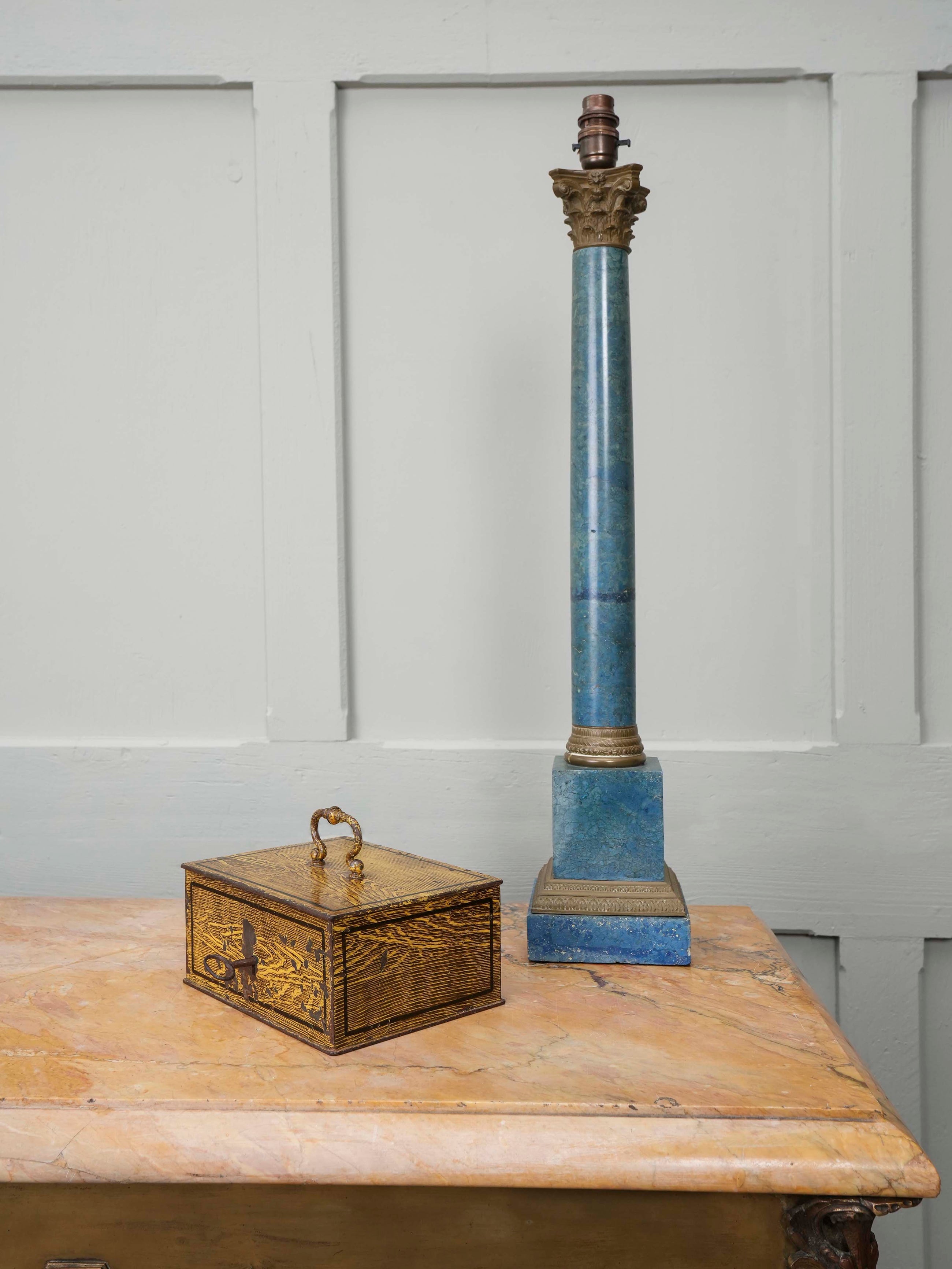 A 19th Century Faux Wood Grain Strong Box