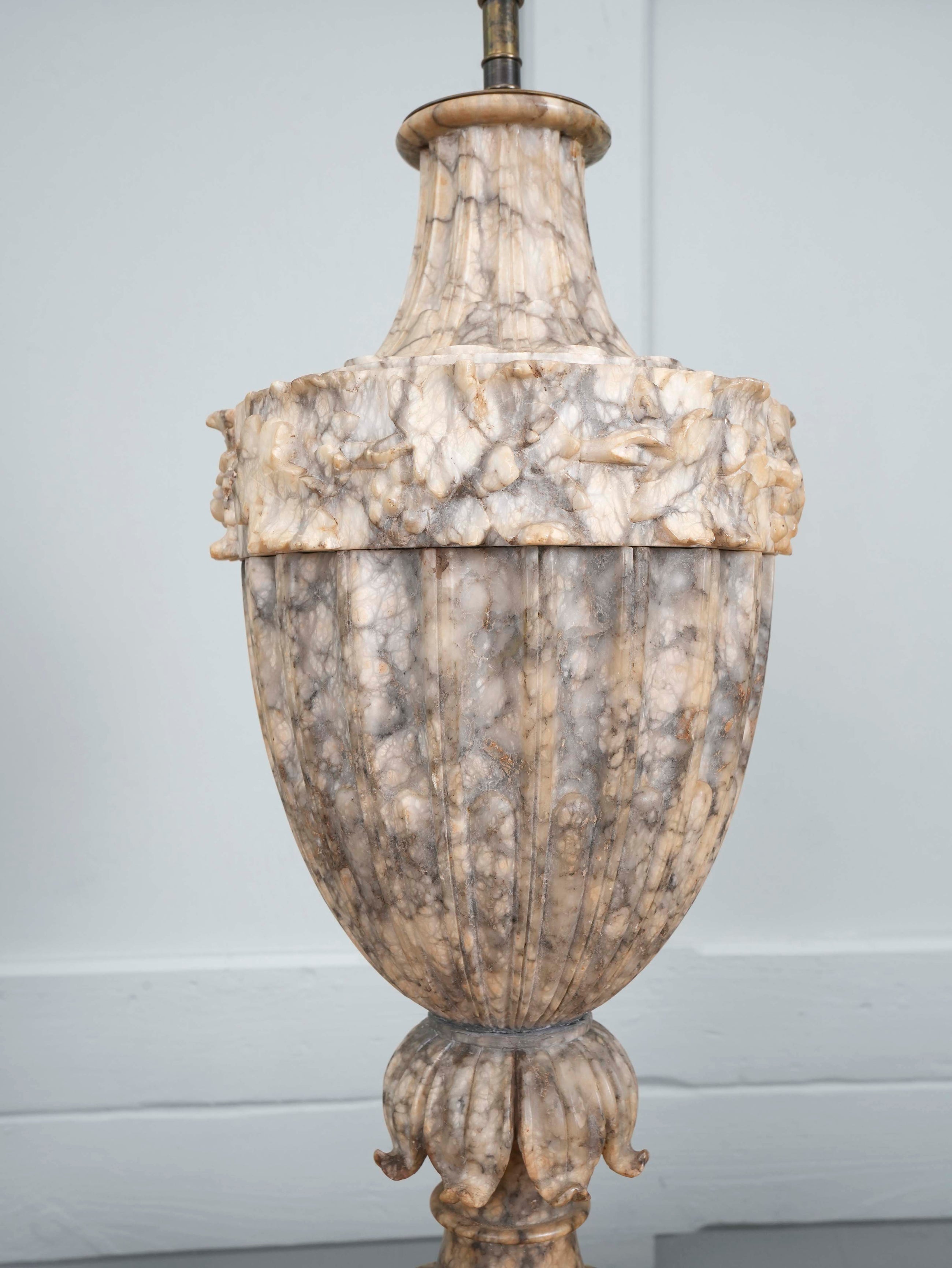 A 19th Century Alabaster Lidded Urn Table Lamp