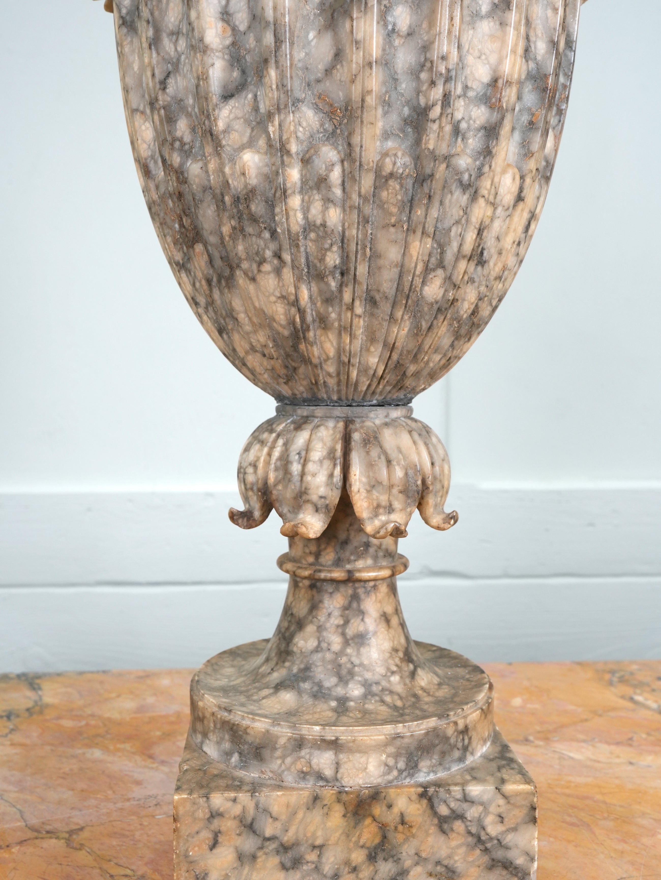 A 19th Century Alabaster Lidded Urn Table Lamp