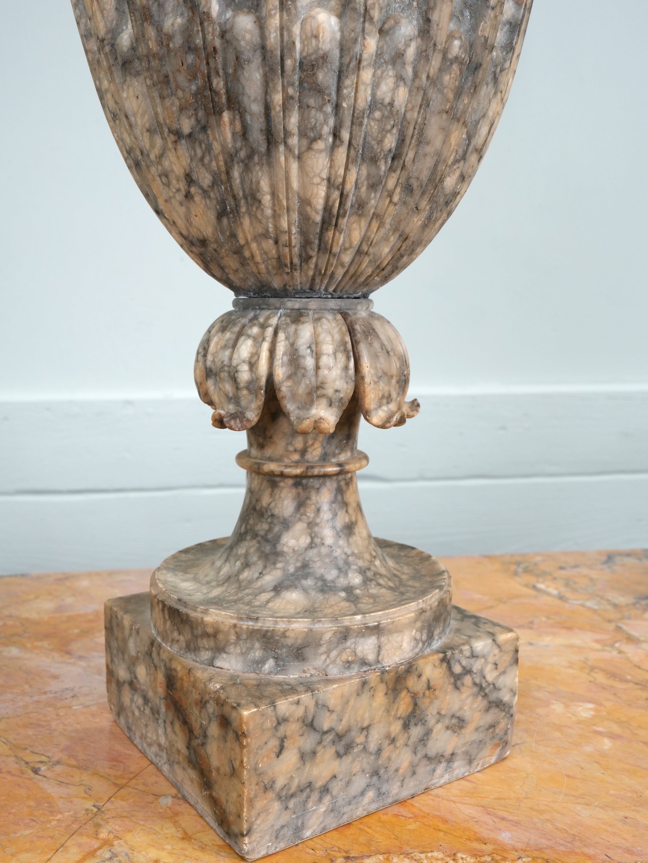 A 19th Century Alabaster Lidded Urn Table Lamp