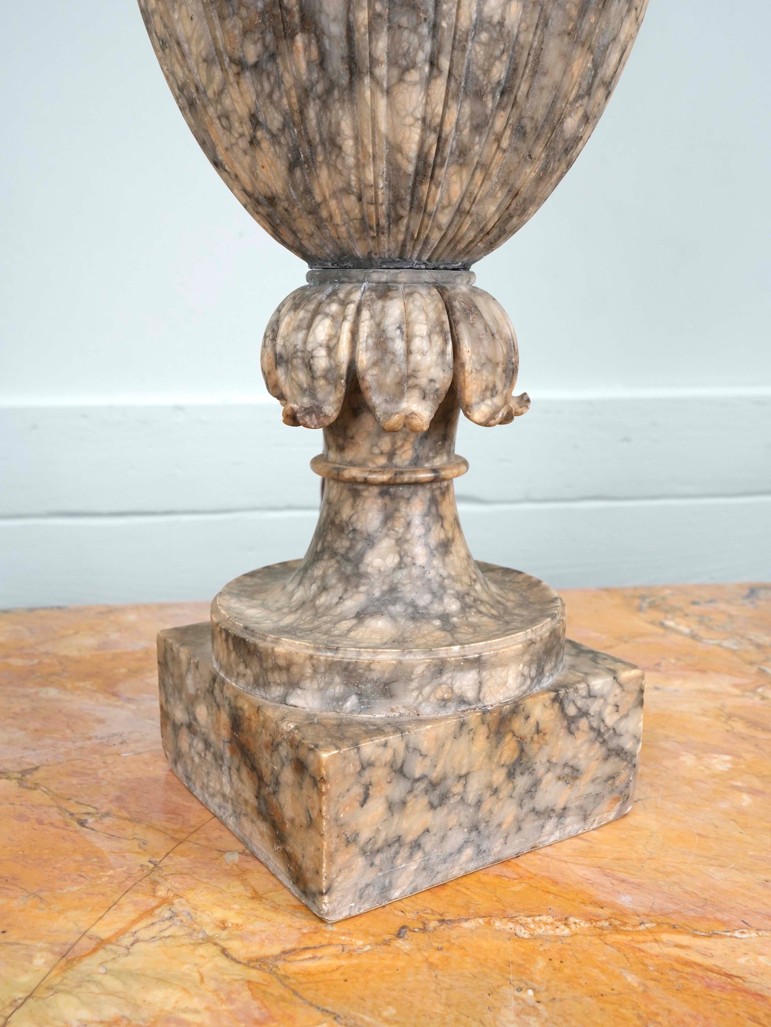A 19th Century Alabaster Lidded Urn Table Lamp