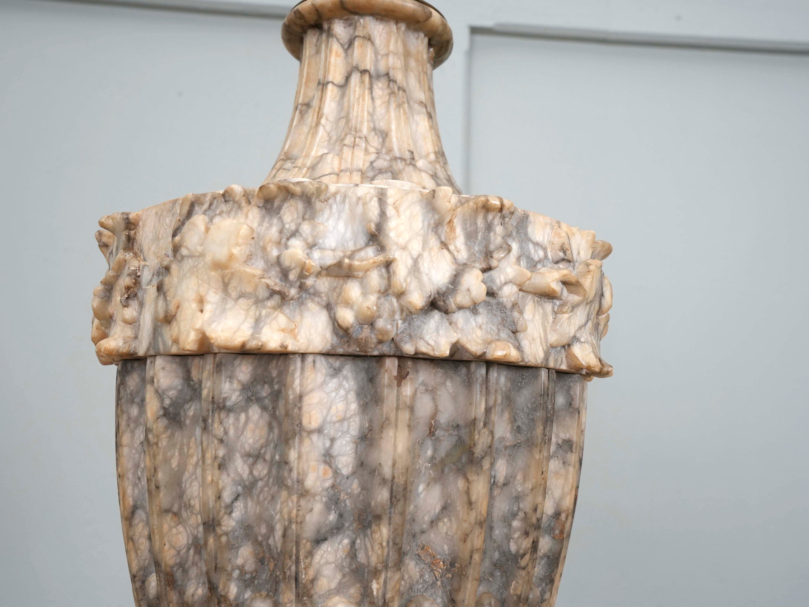 A 19th Century Alabaster Lidded Urn Table Lamp