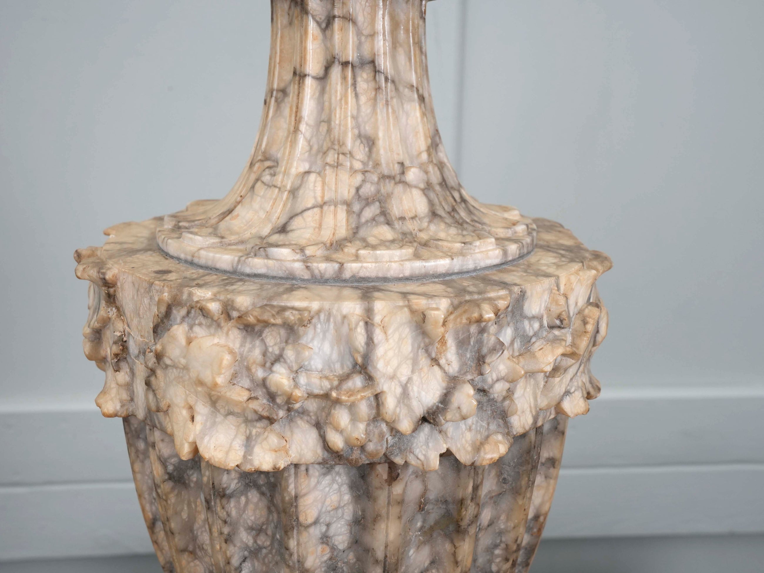 A 19th Century Alabaster Lidded Urn Table Lamp