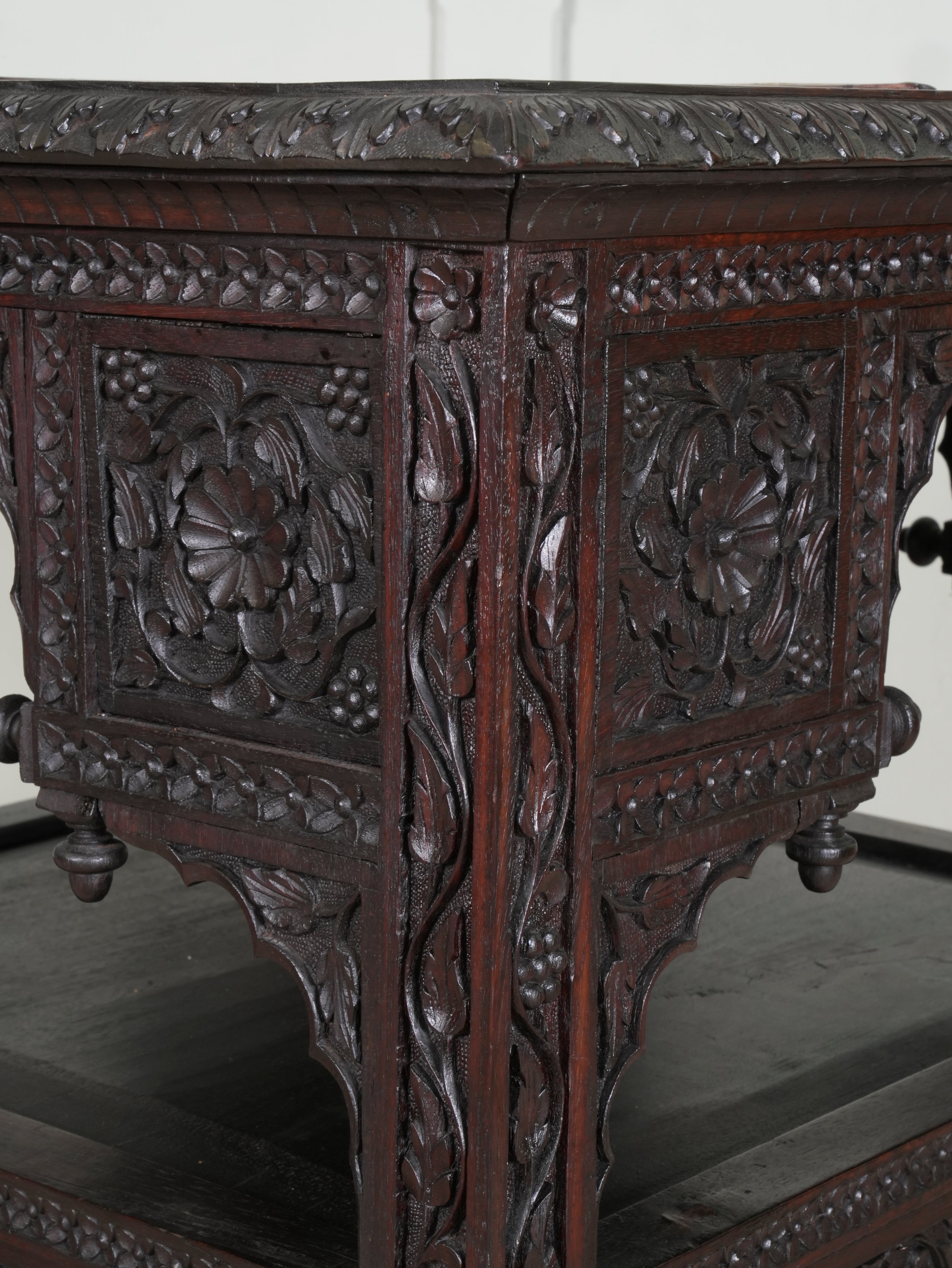 A Carved Rosewood & Pietra Dura Occasional Table