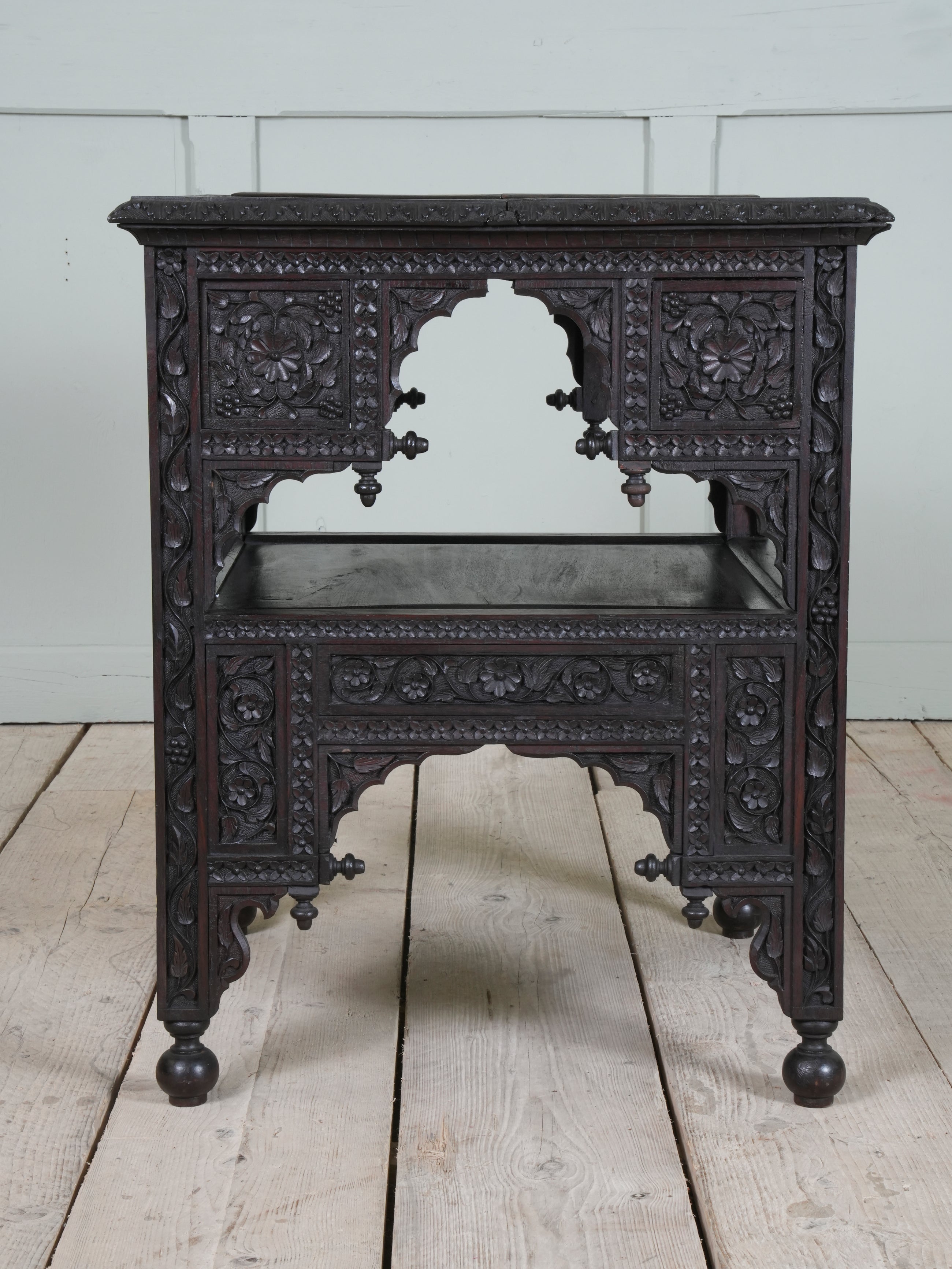 A Carved Rosewood & Pietra Dura Occasional Table