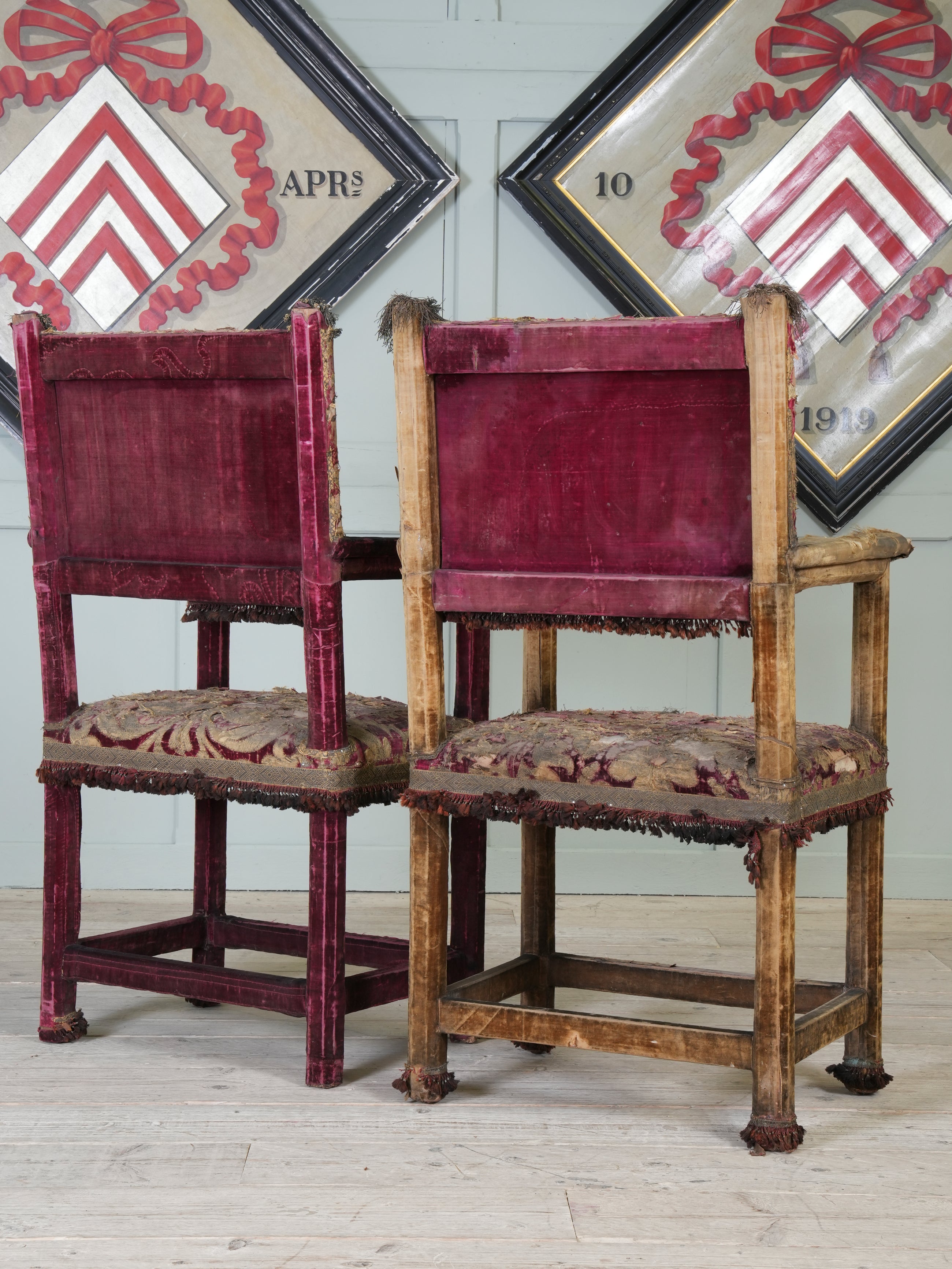 A Pair of Velvet Chairs in the manner of Lenygon & Sons