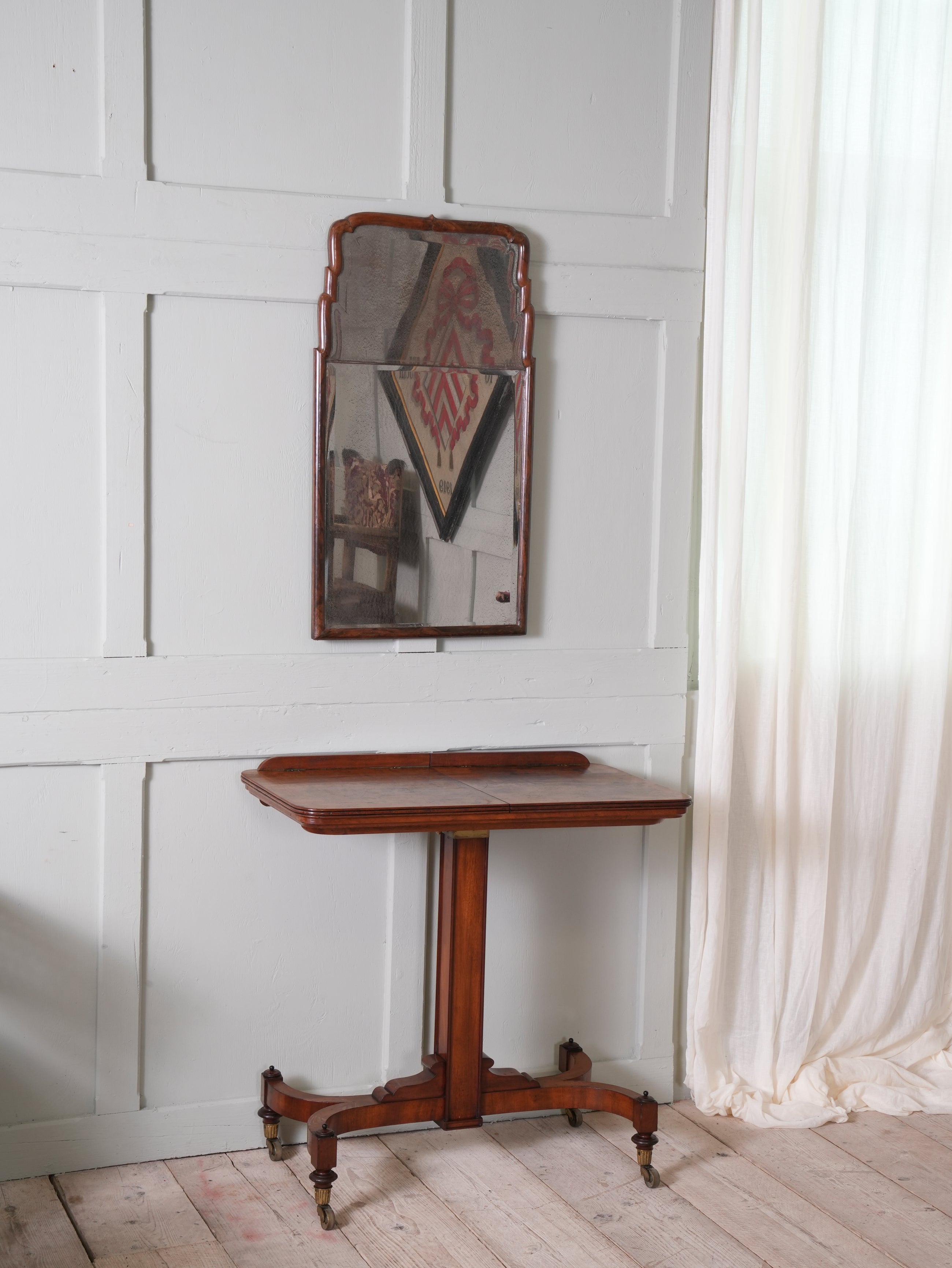 A Queen Anne Mahogany Pier Mirror