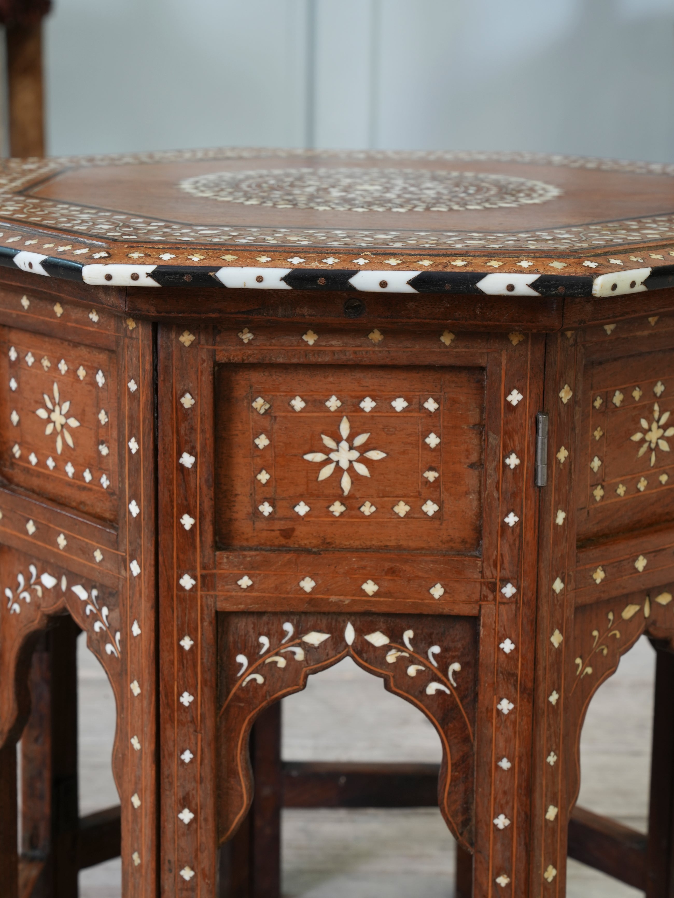 A Bone & Ebony Inlaid Hoshiarpur Table