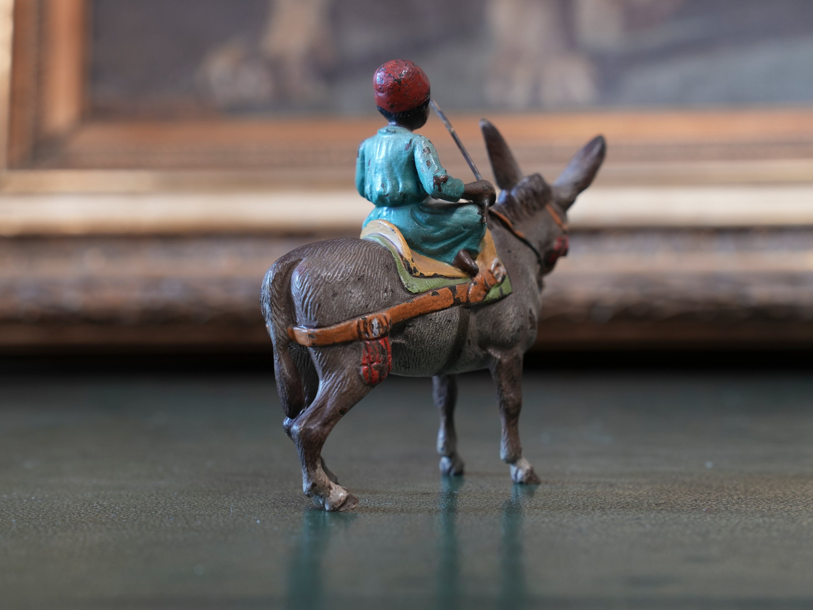 Austrian Cold Painted Bronze Boy & Donkey