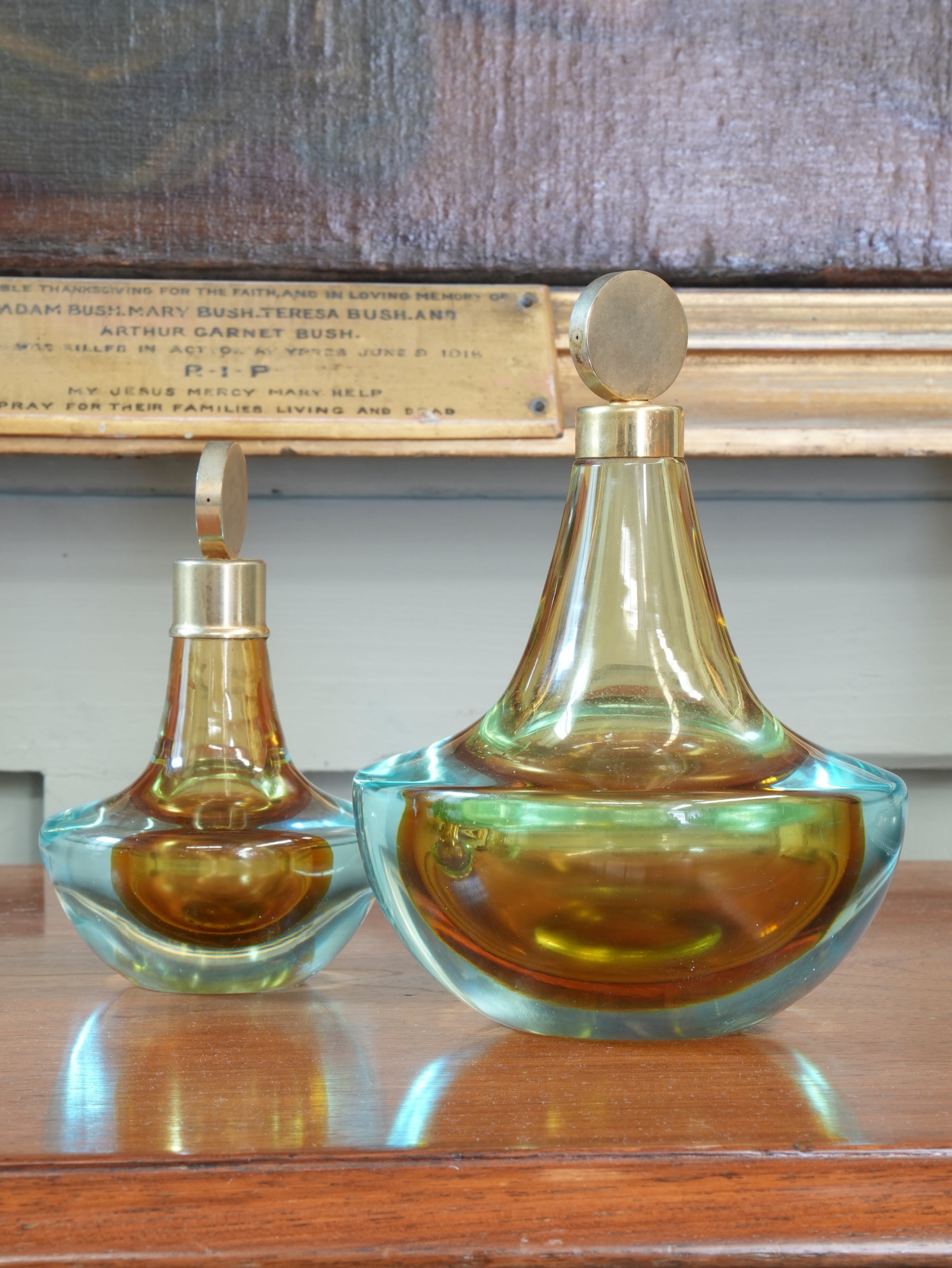 A Pair of Murano Sommerso Scent Bottles