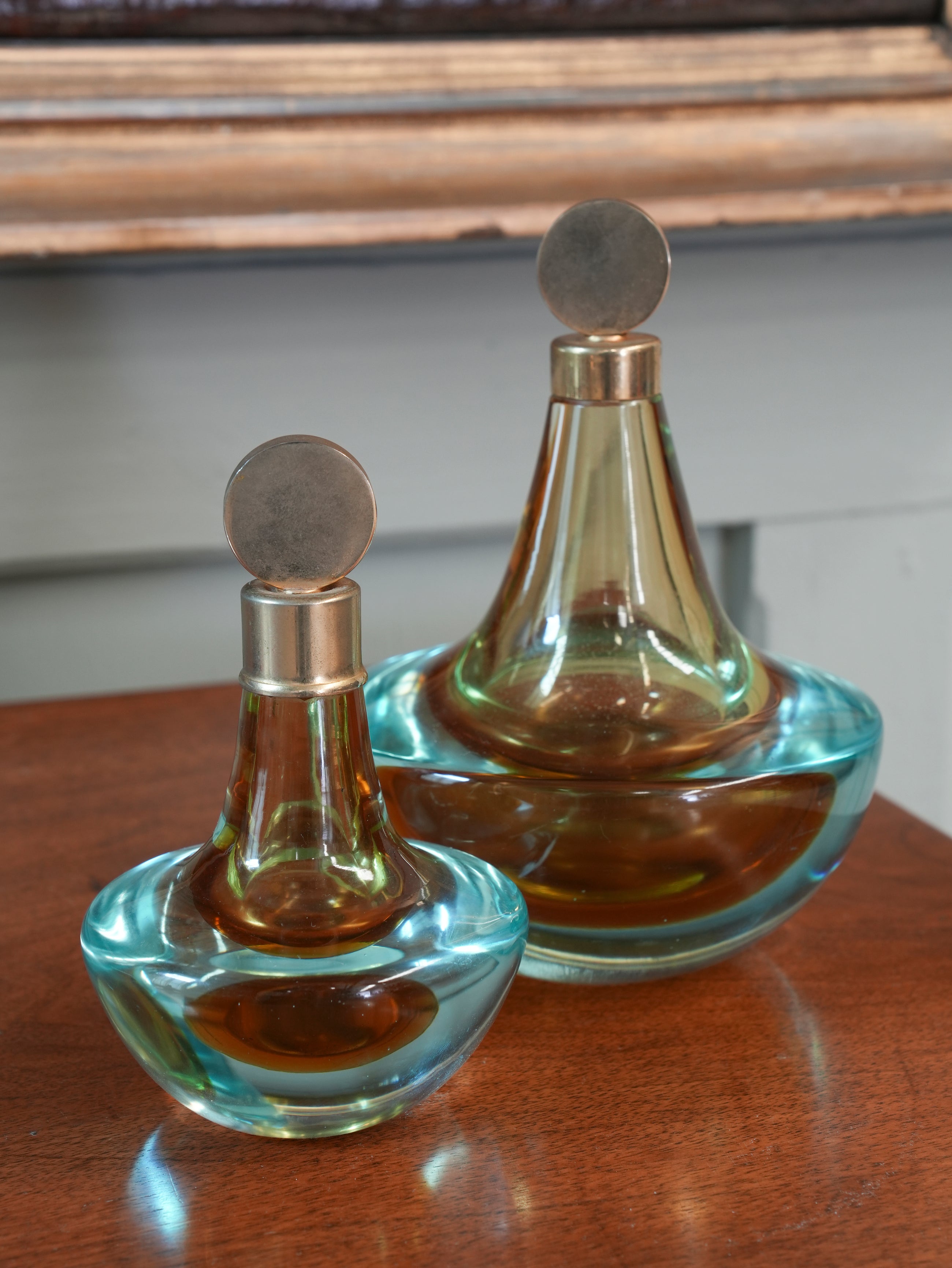 A Pair of Murano Sommerso Scent Bottles