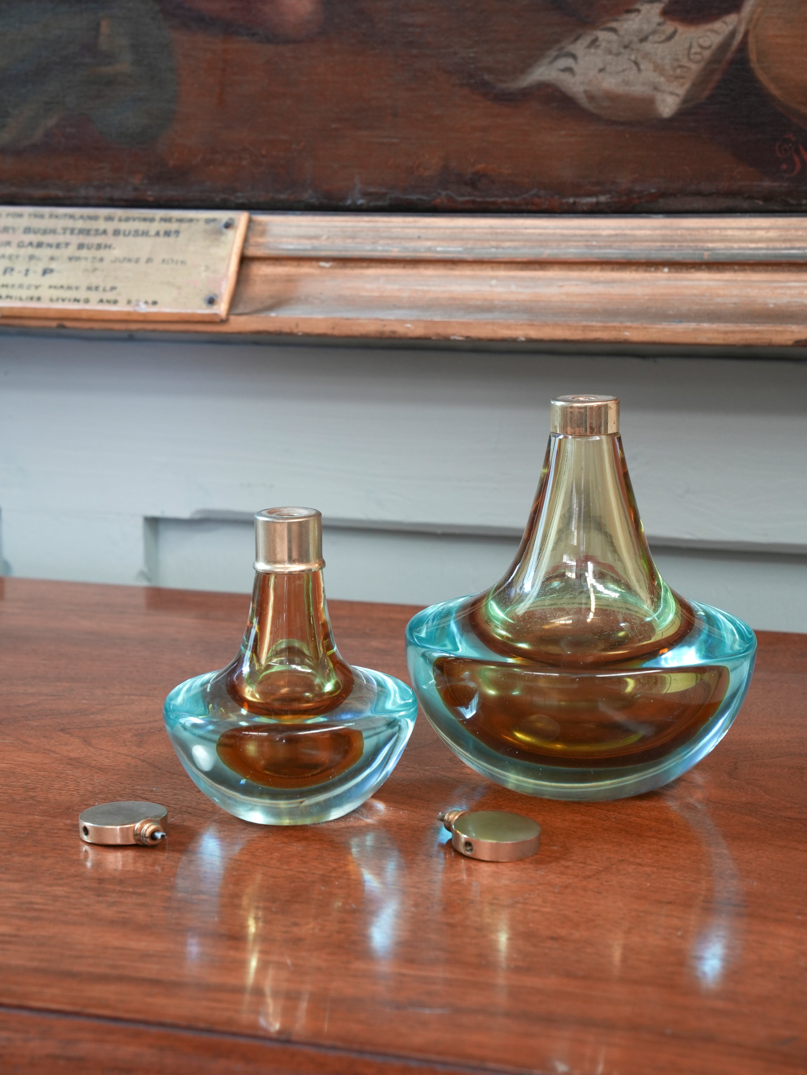 A Pair of Murano Sommerso Scent Bottles