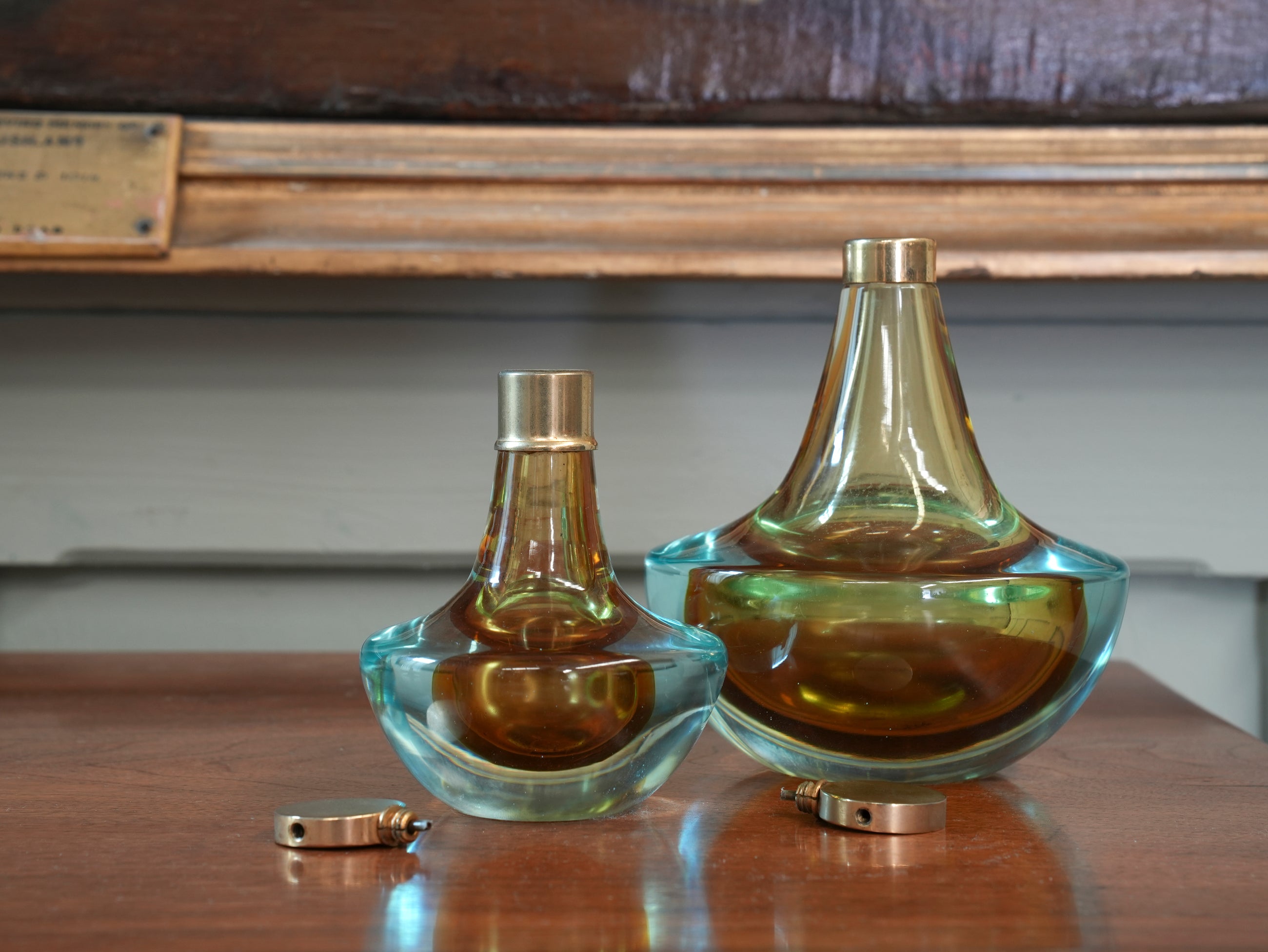 A Pair of Murano Sommerso Scent Bottles