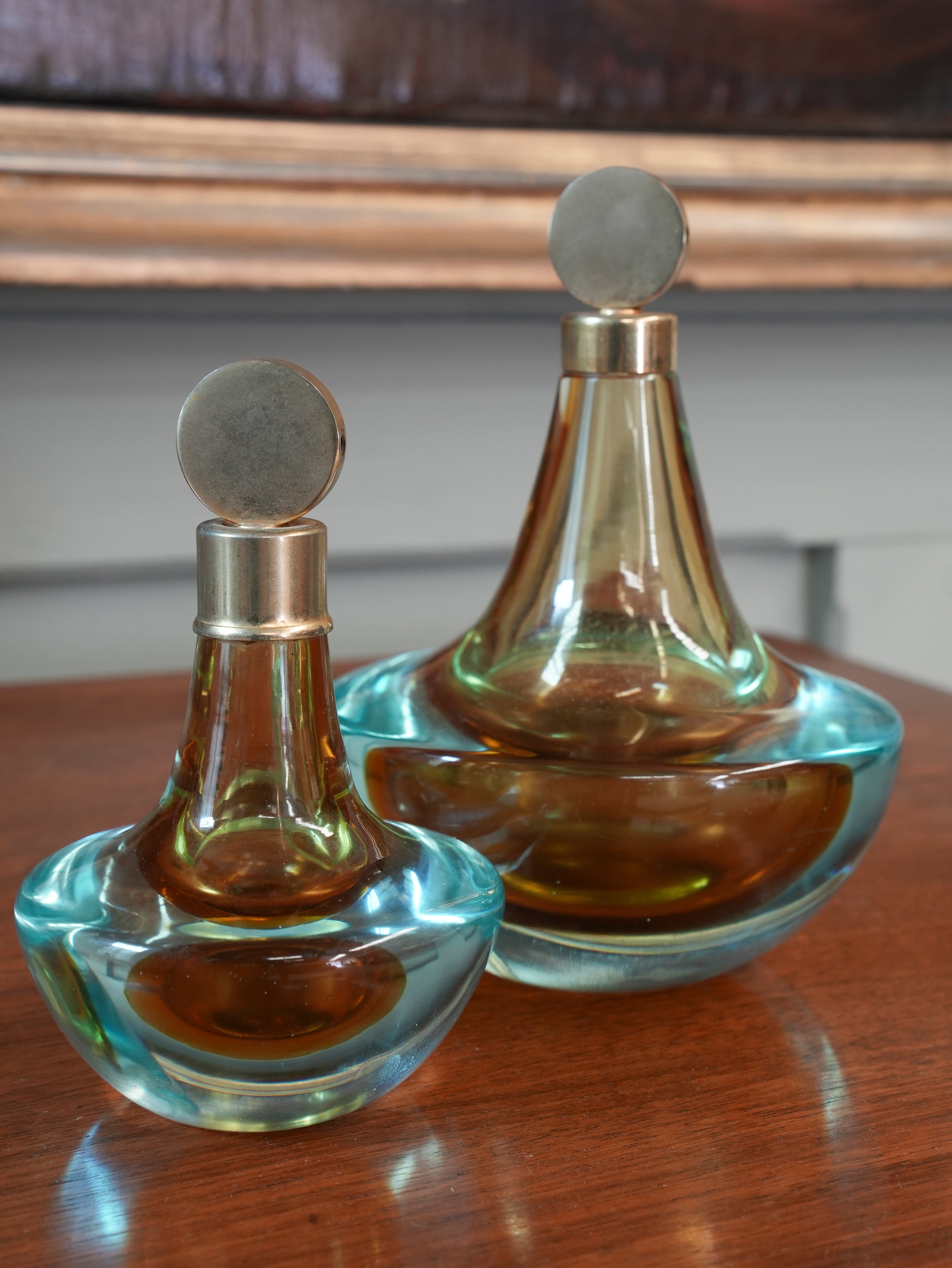 A Pair of Murano Sommerso Scent Bottles