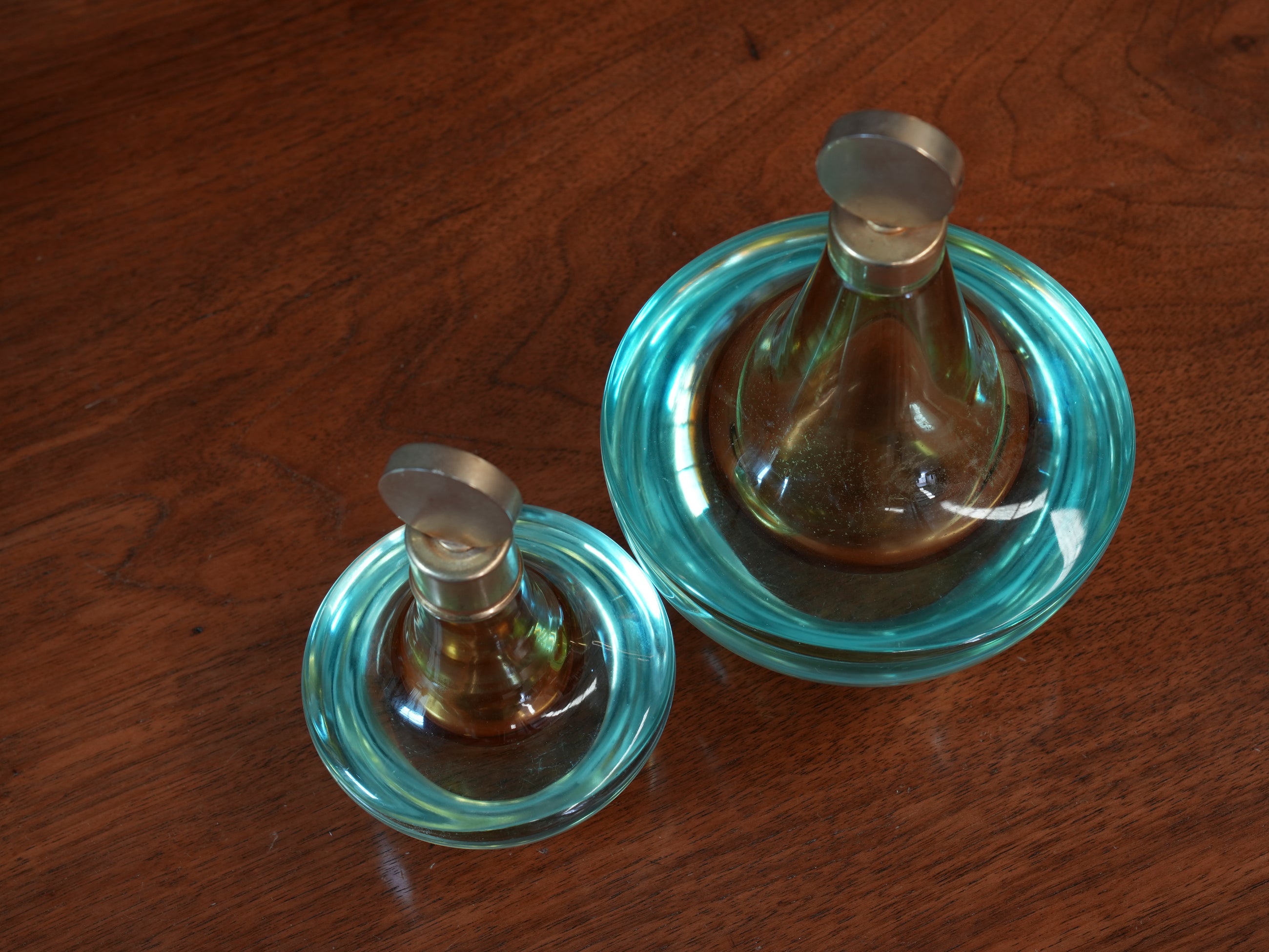 A Pair of Murano Sommerso Scent Bottles