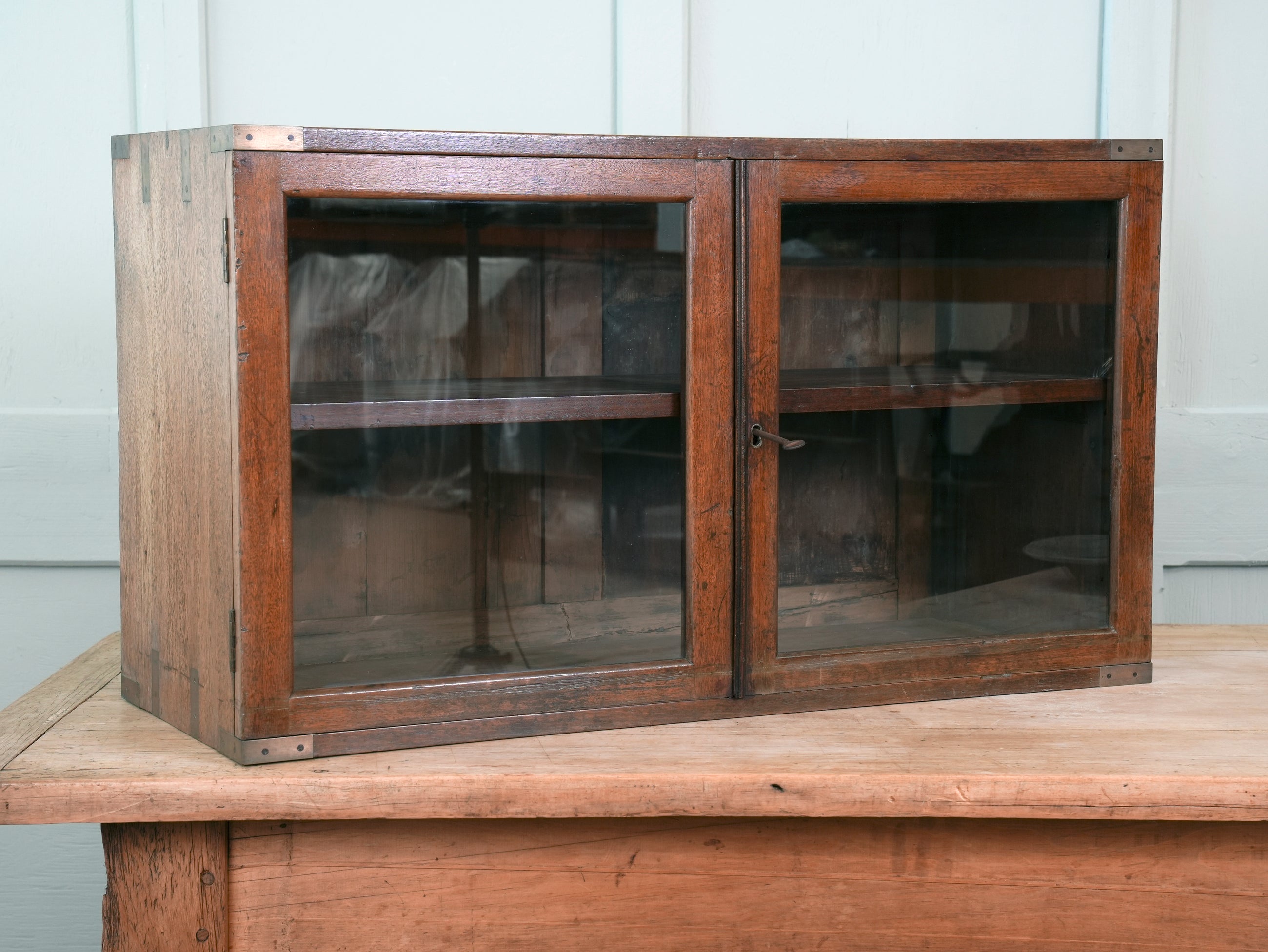 A 19th Century Glazed Campaign Cabinet